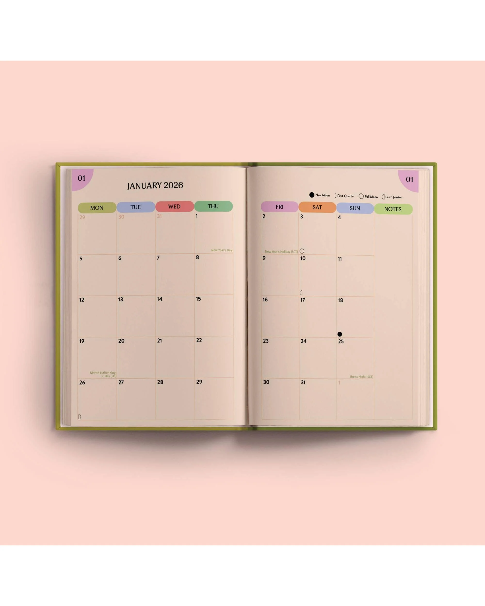 2026 Weekly Planner | Diary Agenda A5 | Harlequin Pattern - Image 4