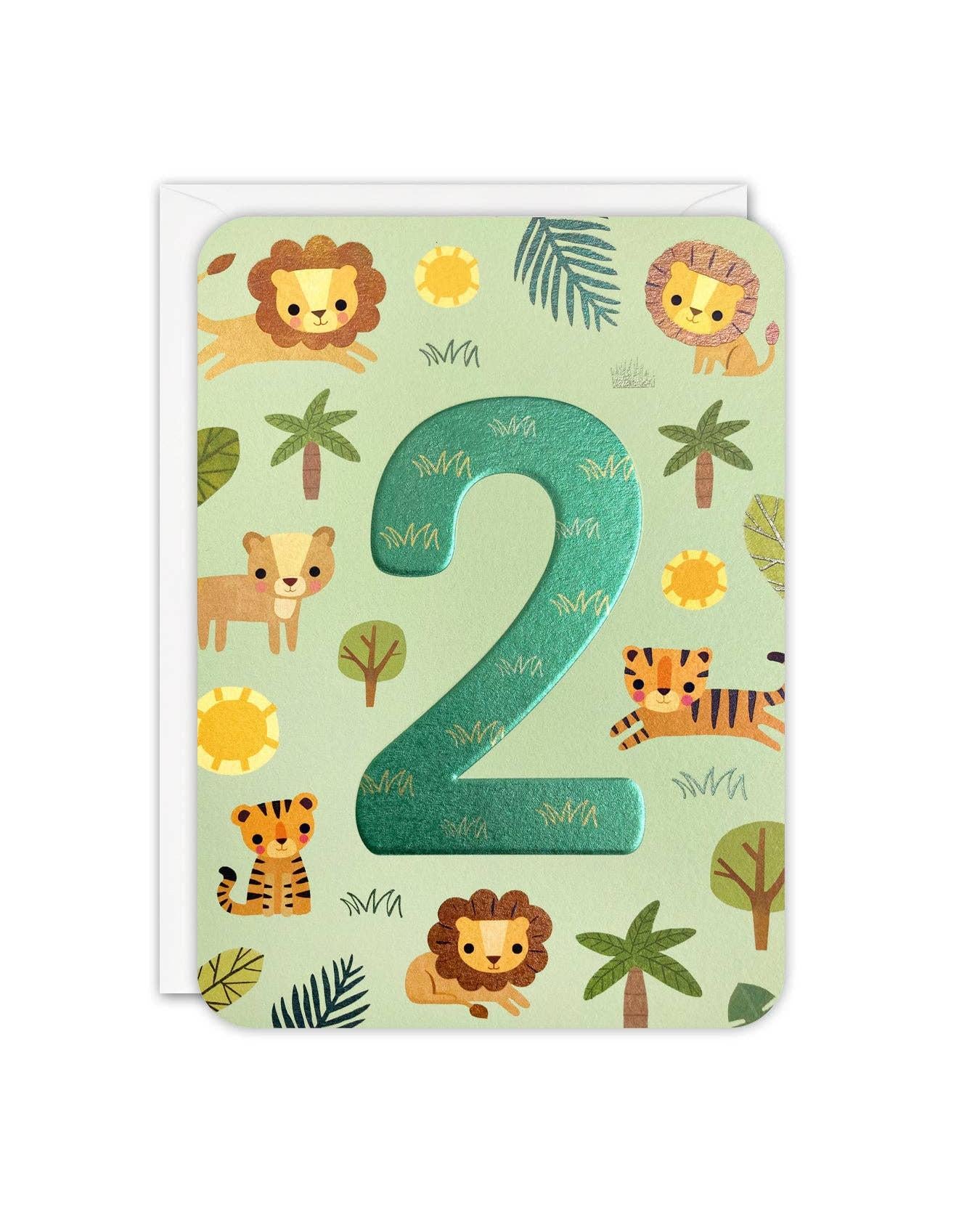 Age 2 Lions and Tigers Sprouts Card