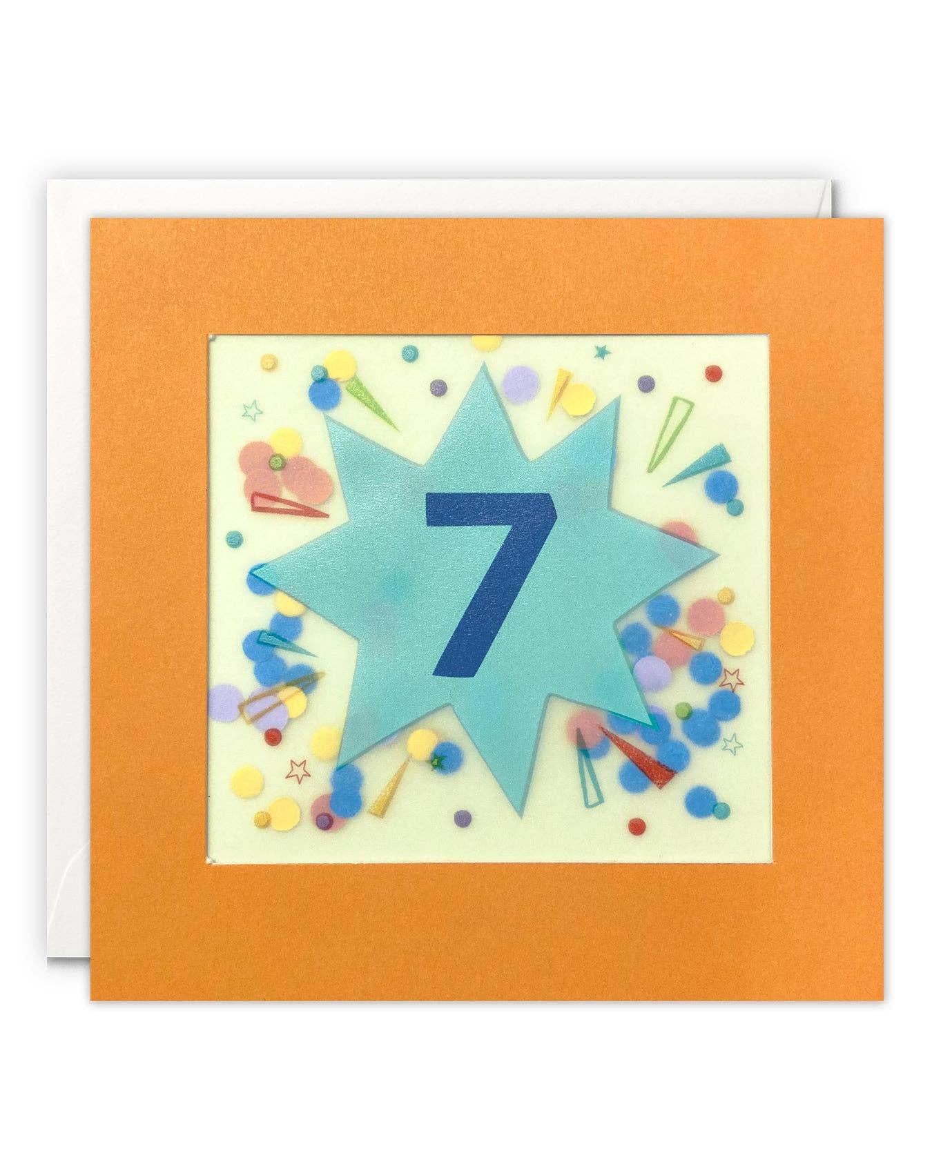 Age 7 Star Paper Shakies Card