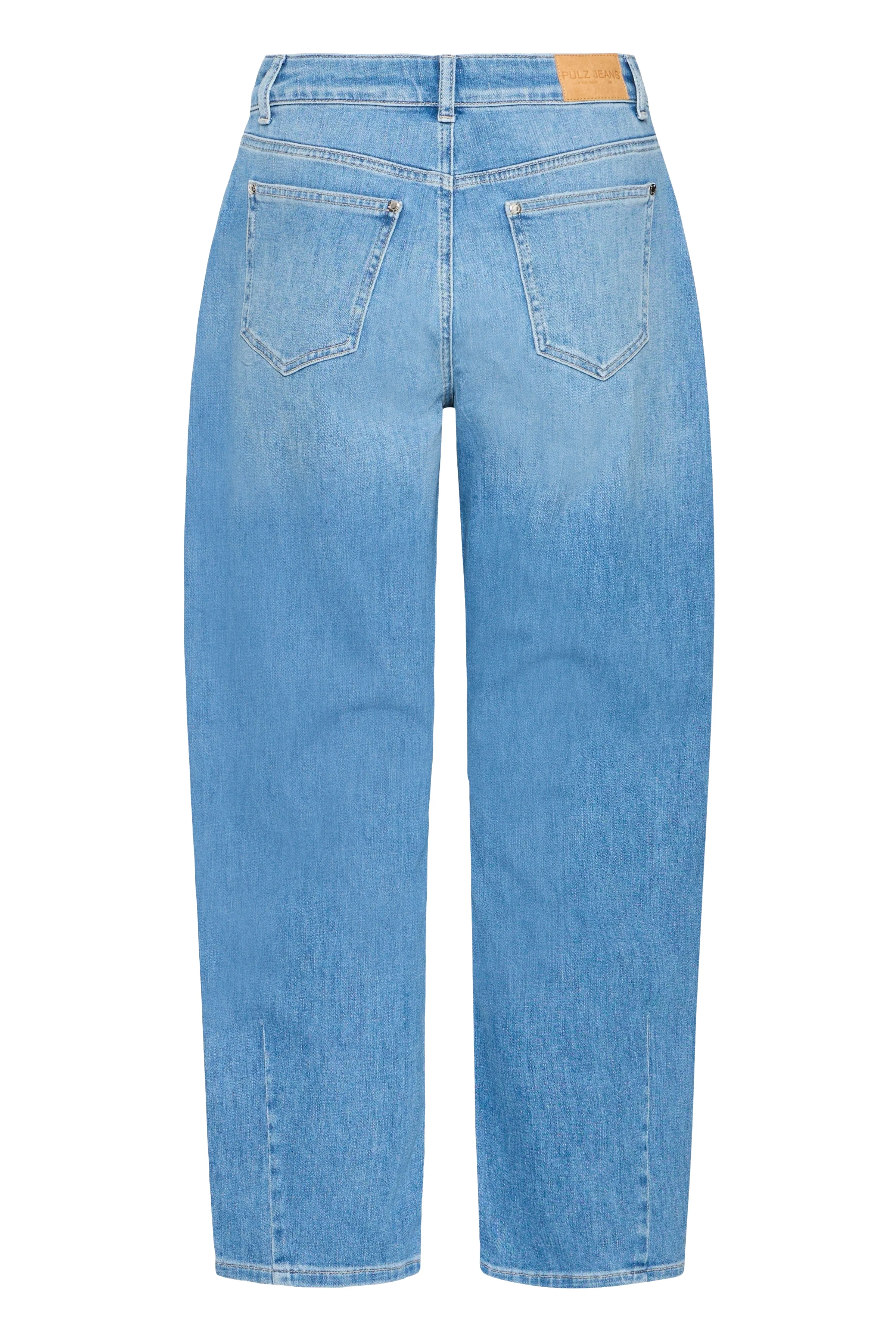 Anni High Waisted Barrel Jeans - Med Blue - Image 2