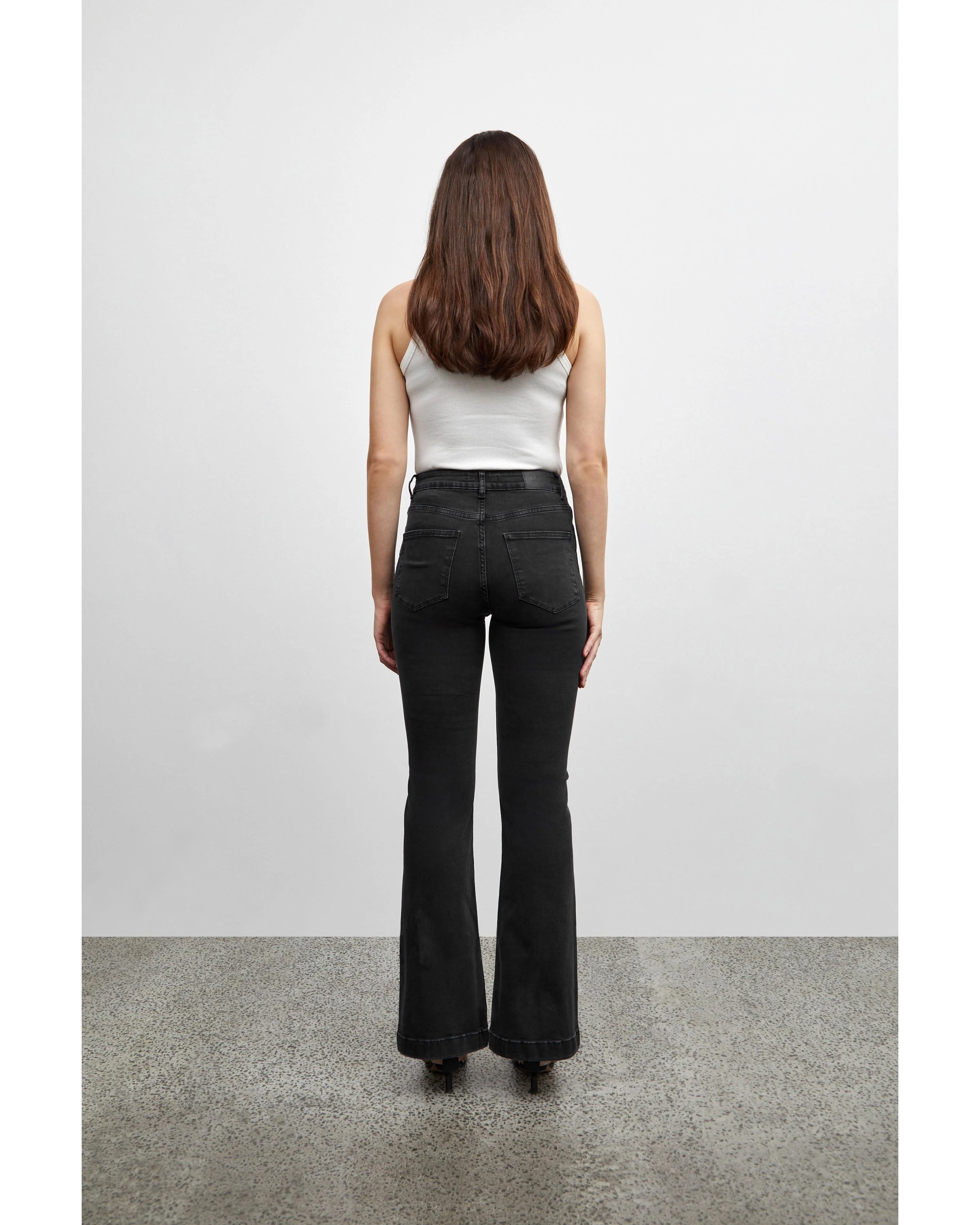 Becca Bootcut Leg Jeans Black Denim - Image 10