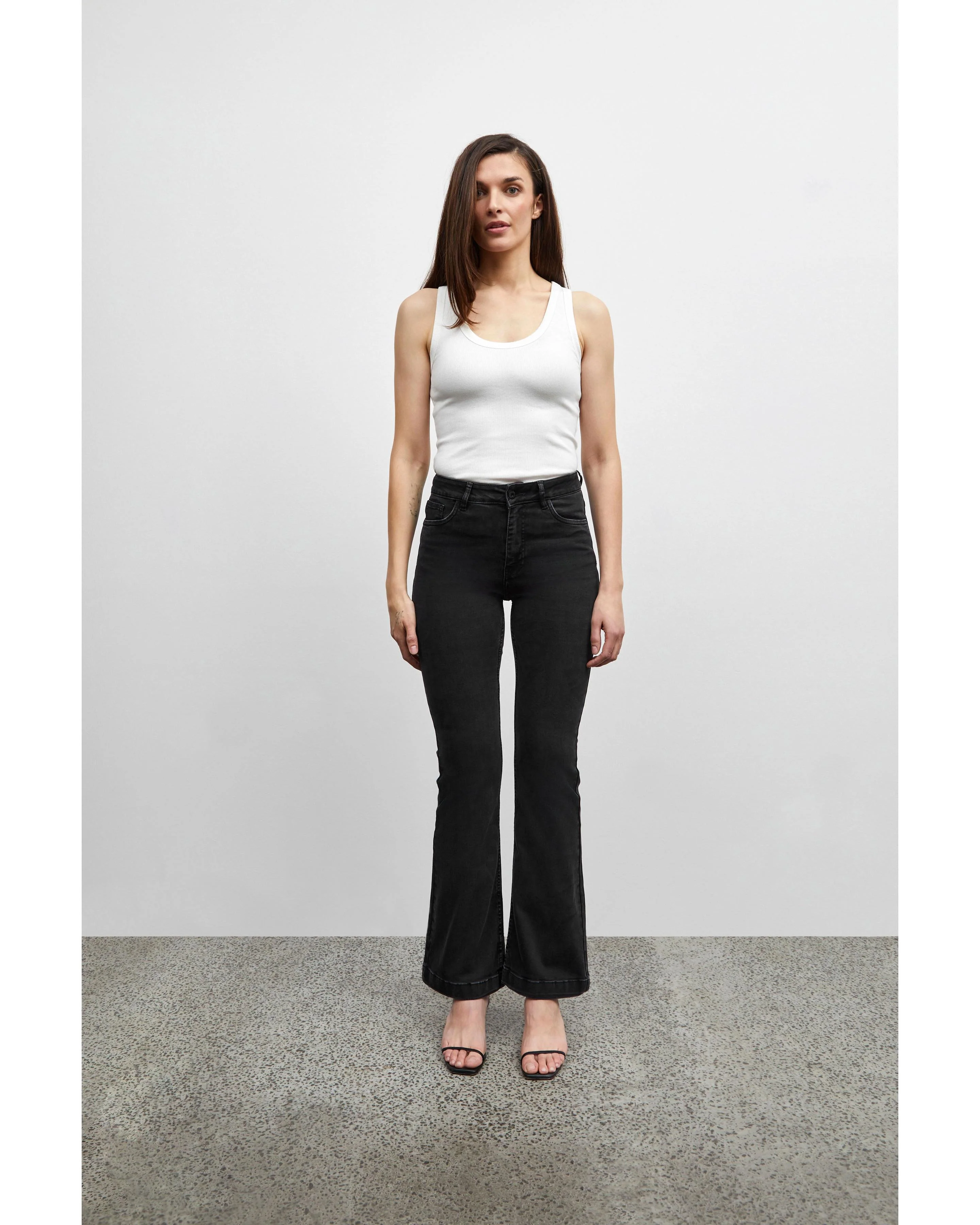 Becca Bootcut Leg Jeans Black Denim - Image 8