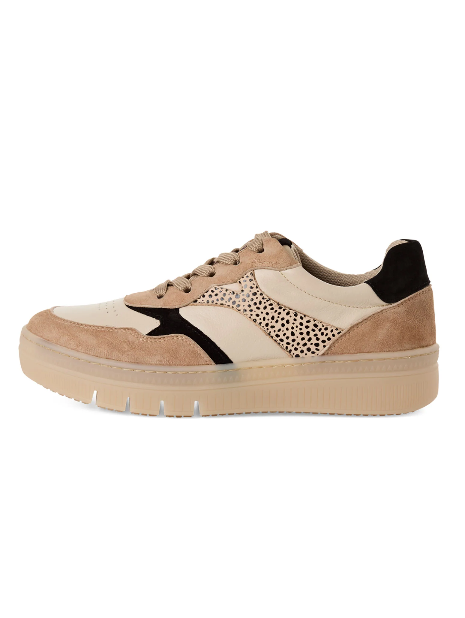 Beige mix leopard trainers