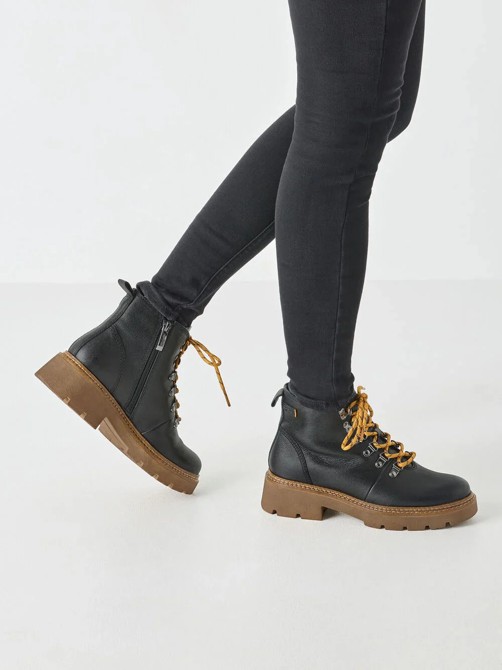 Black Chunky Lace Up Boots - Image 6