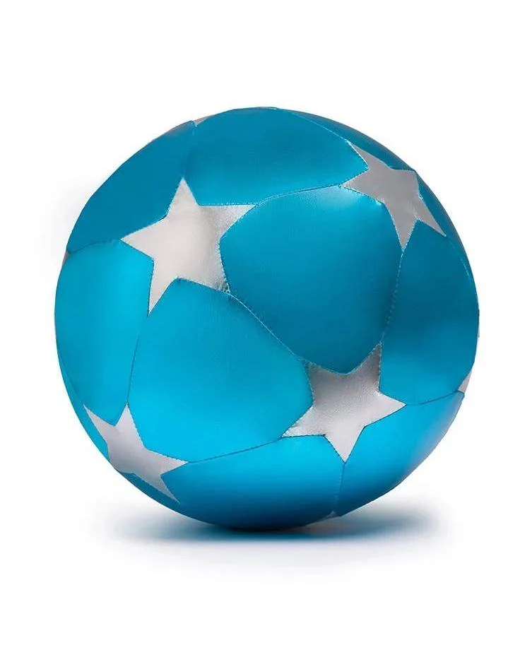Blue balloon with silver stars in fabric 30 cm