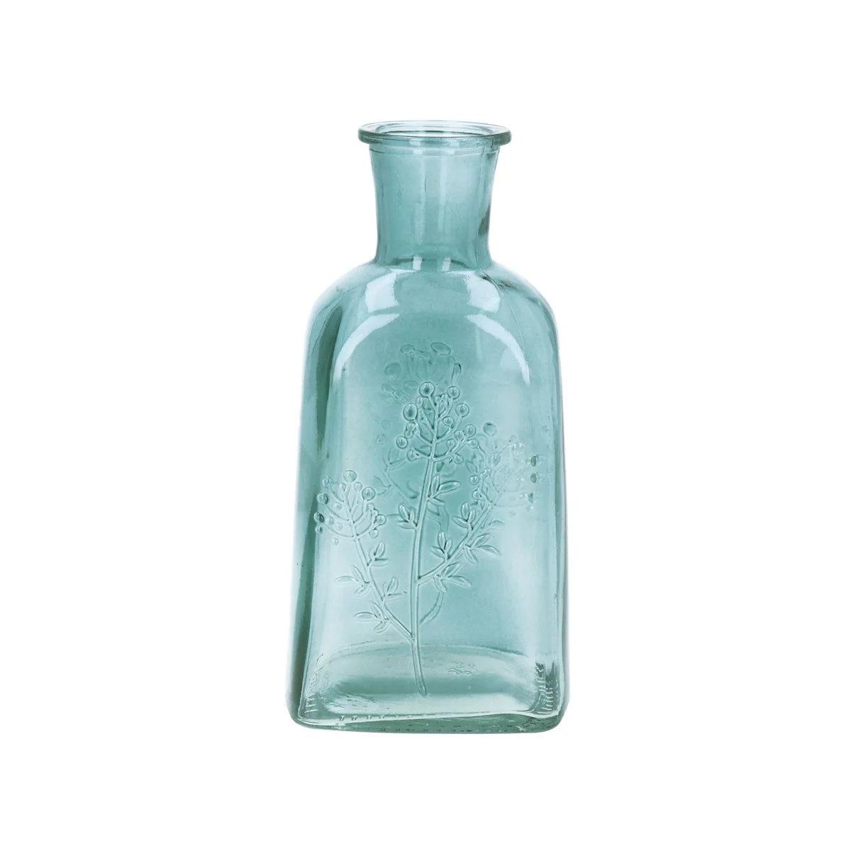 Blue Glass Wild Flower Bottle Vase