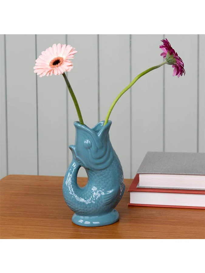 Ceramic Fish Vase Blue - Image 2