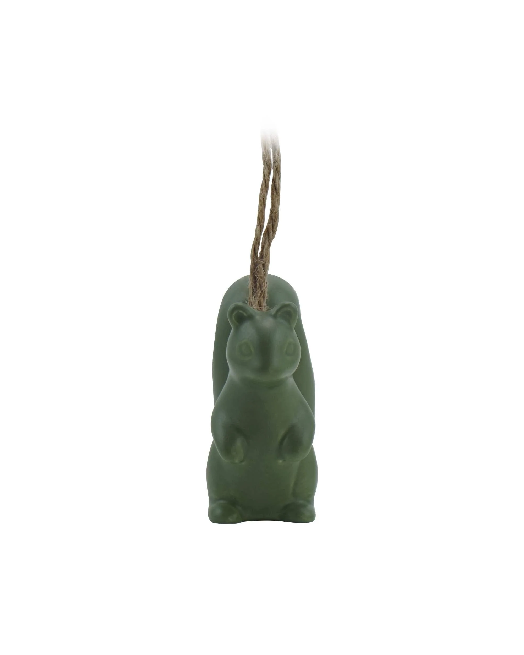 Ceramic Hanging Decoration Woodland Animal Squirrel Green