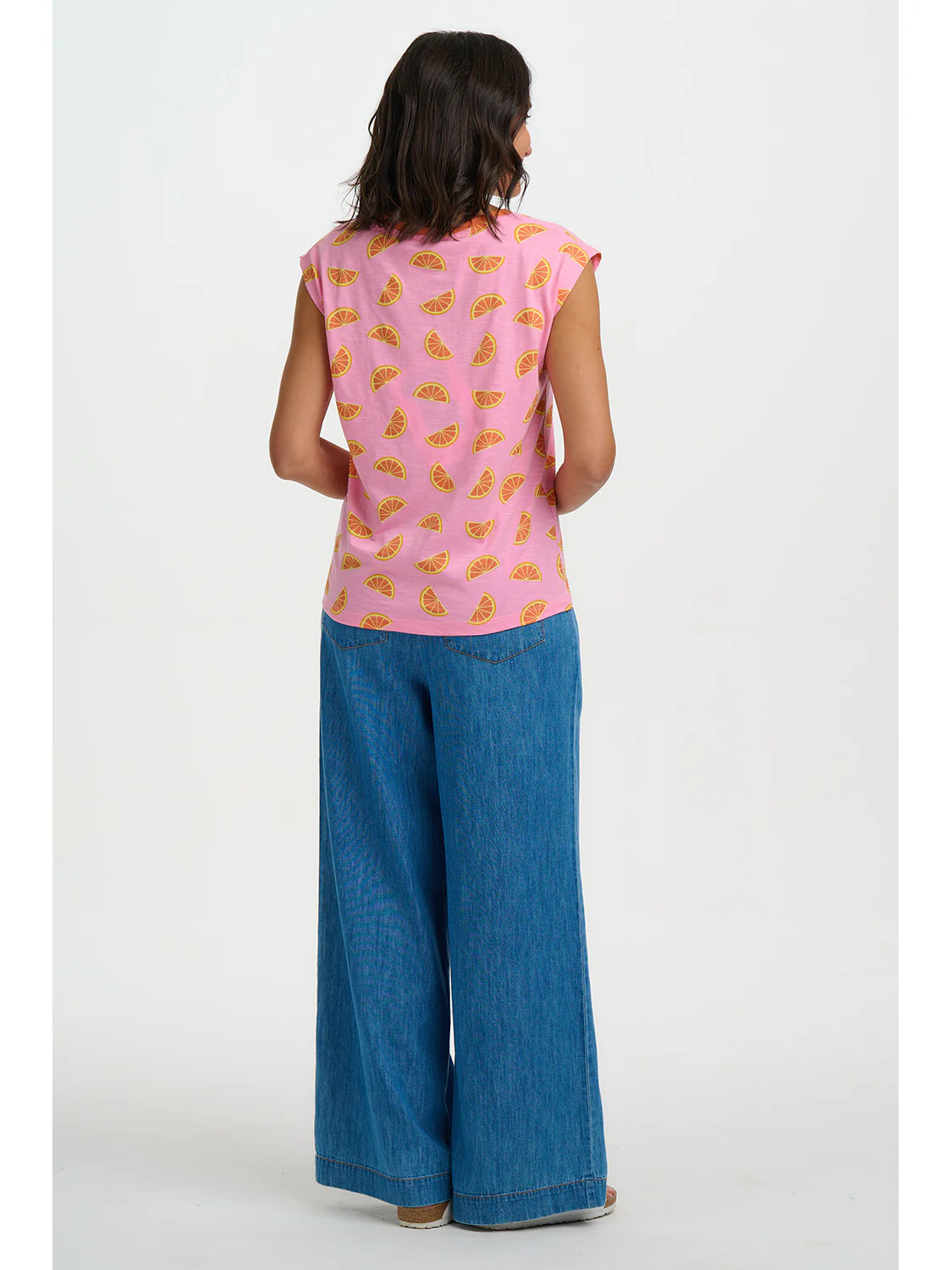 Chrissy Relaxed Tank Top - Pink Oranges - Image 3