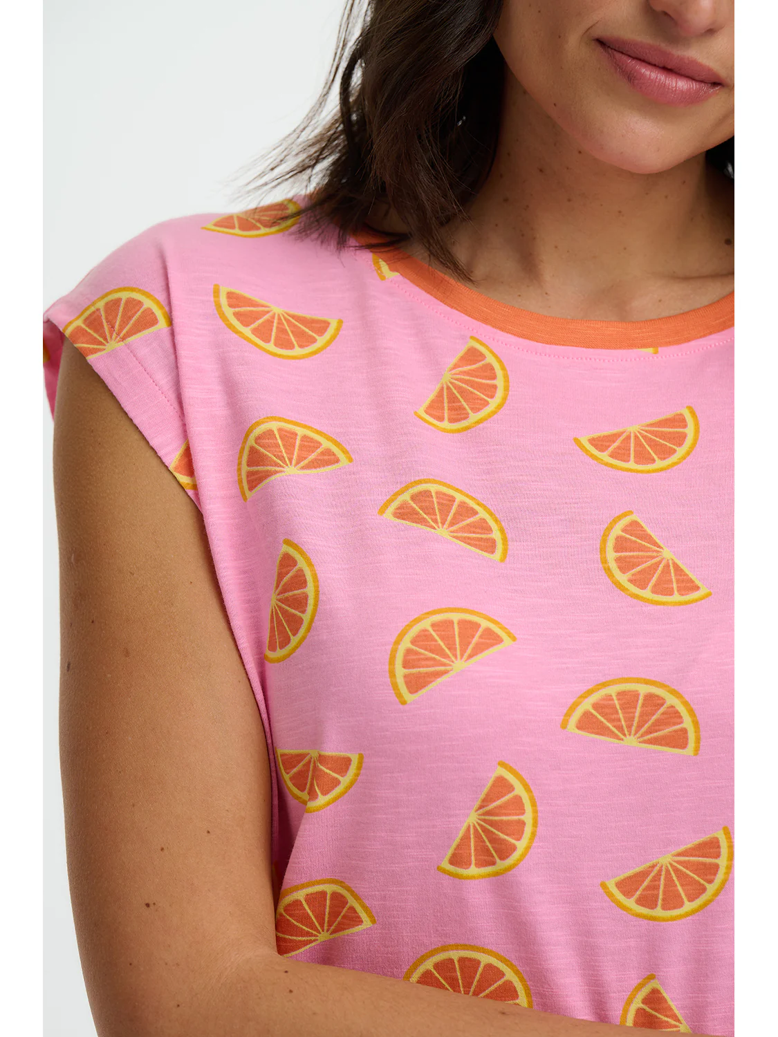 Chrissy Relaxed Tank Top - Pink Oranges - Image 4