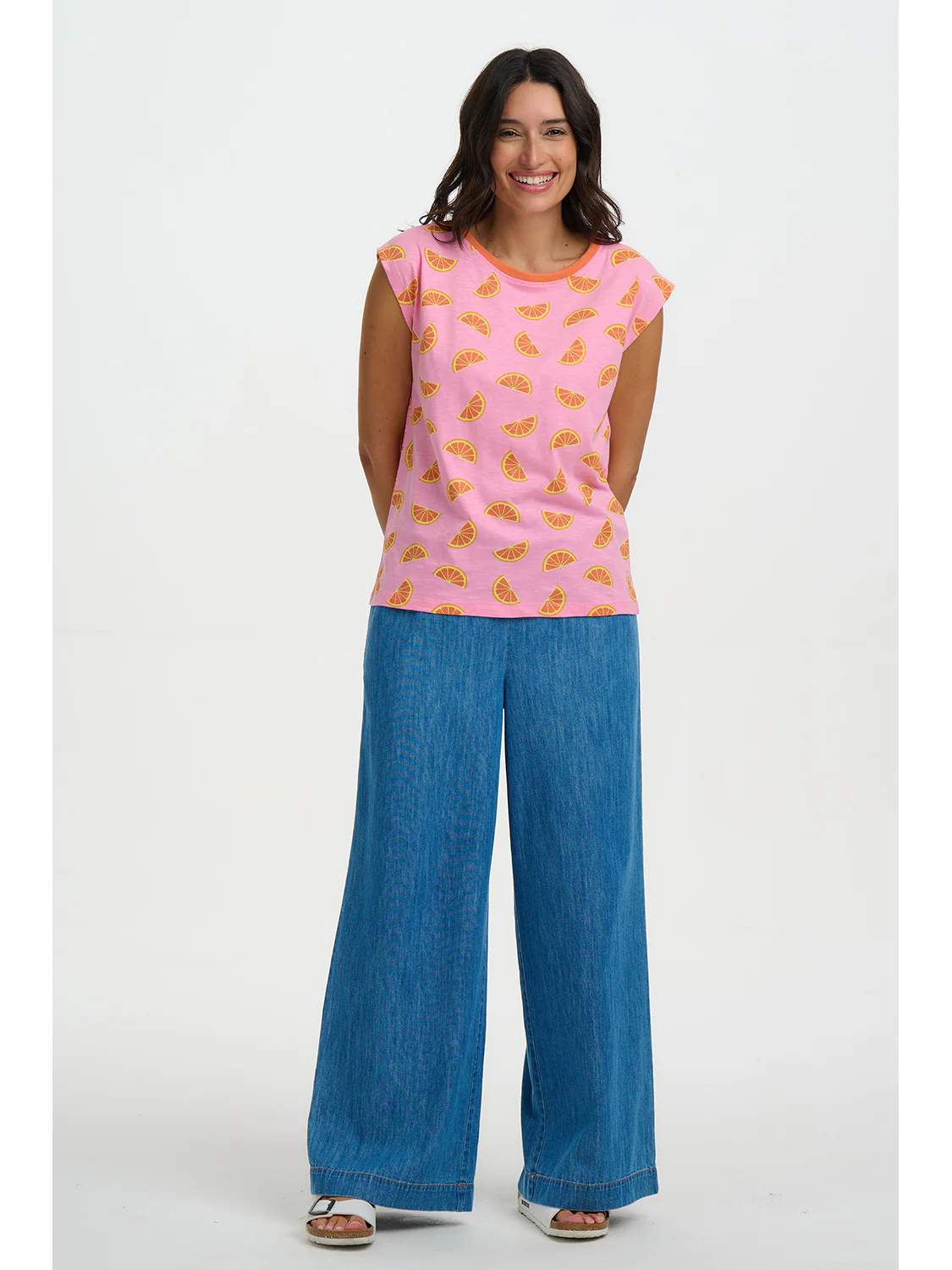 Chrissy Relaxed Tank Top - Pink Oranges - Image 5