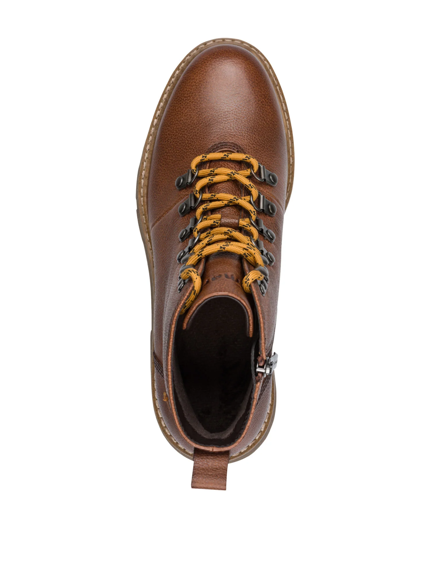 Cognac Chunky Lace Up Boots - Image 4