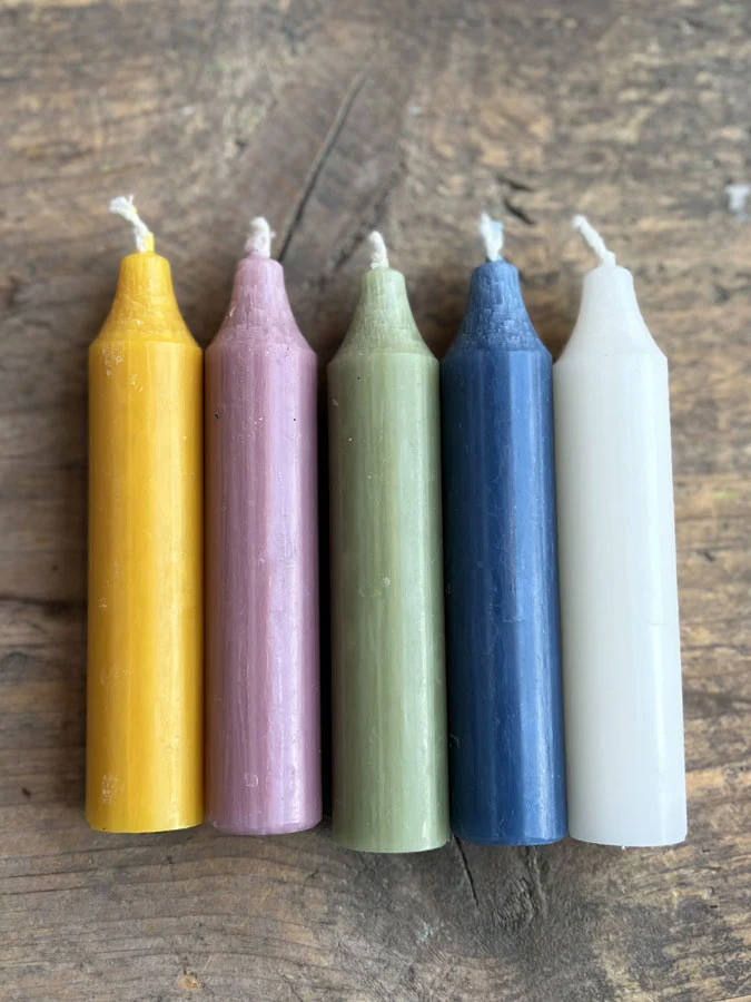 Danish Short Candle - Dusty Blue - Image 3