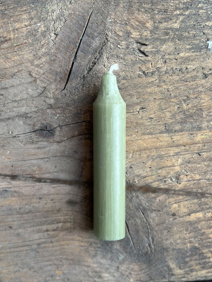 Danish Short Candle - Moss Green - Image 2