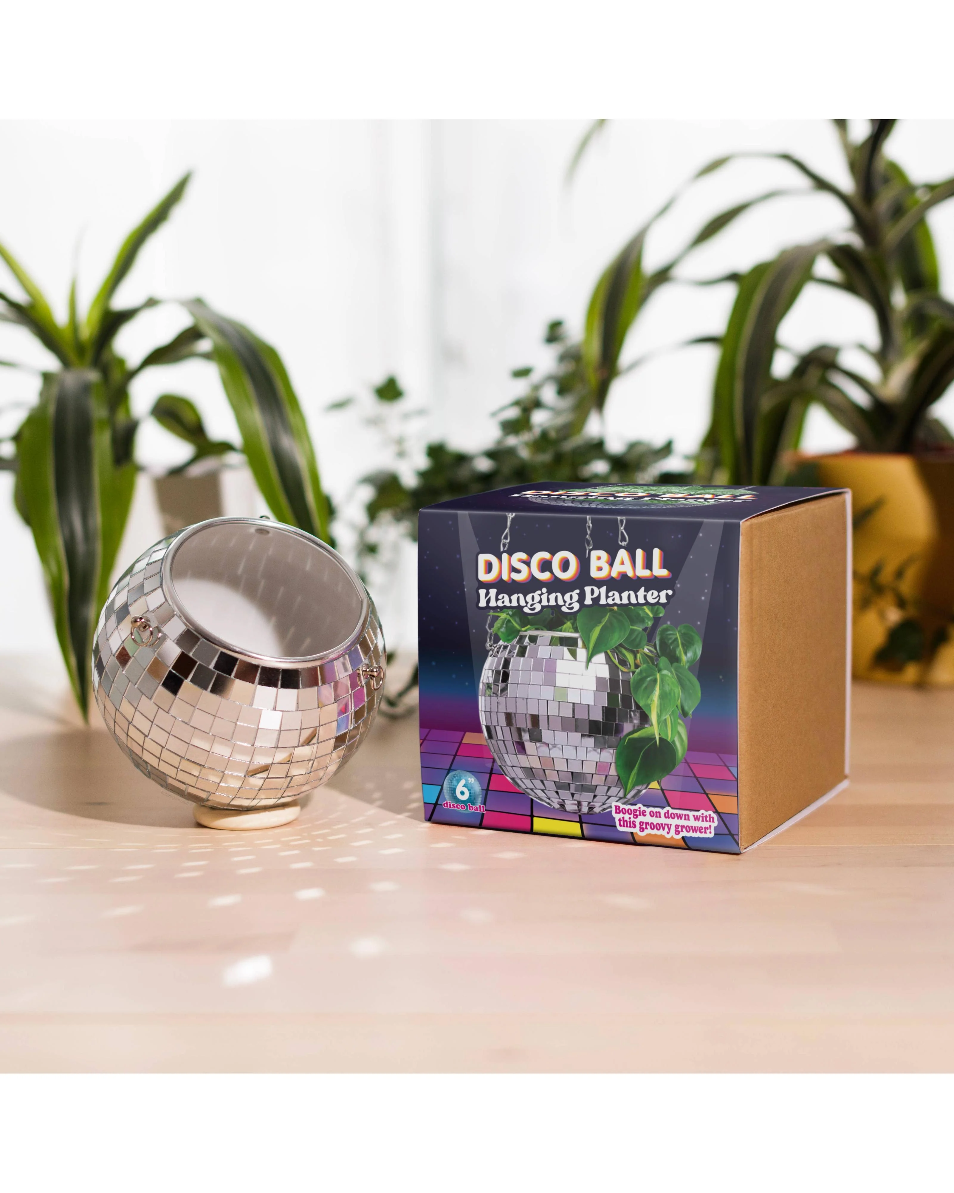 Disco Ball Hanging Planter - Silver (6 Inches) - Image 4