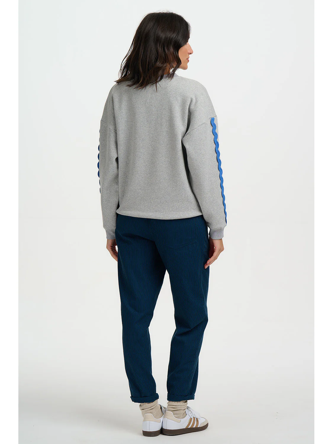 Eadie Relaxed Sweatshirt - grey Marl/ lobster - Image 4