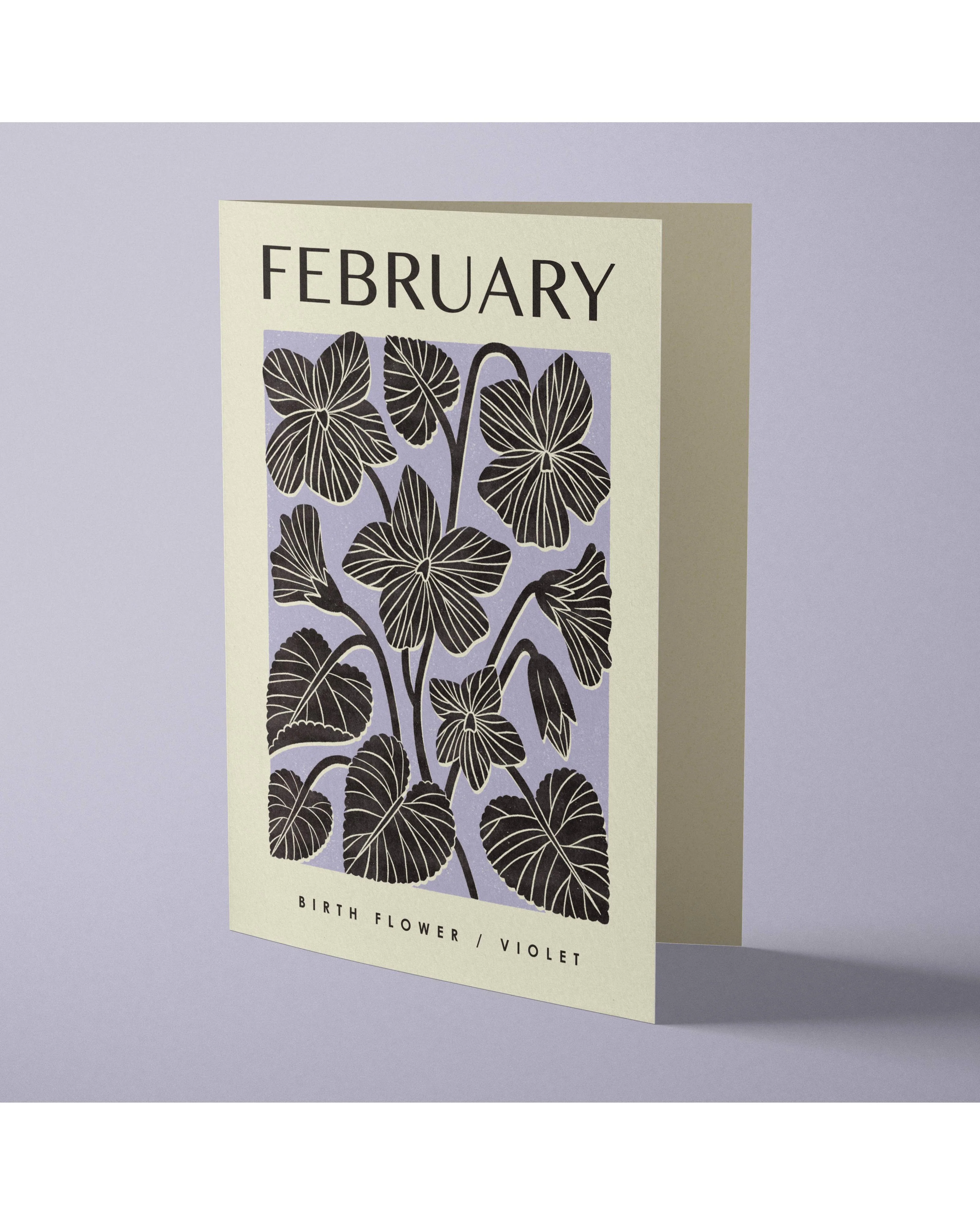 February Violet Birth Flower Card - Image 2