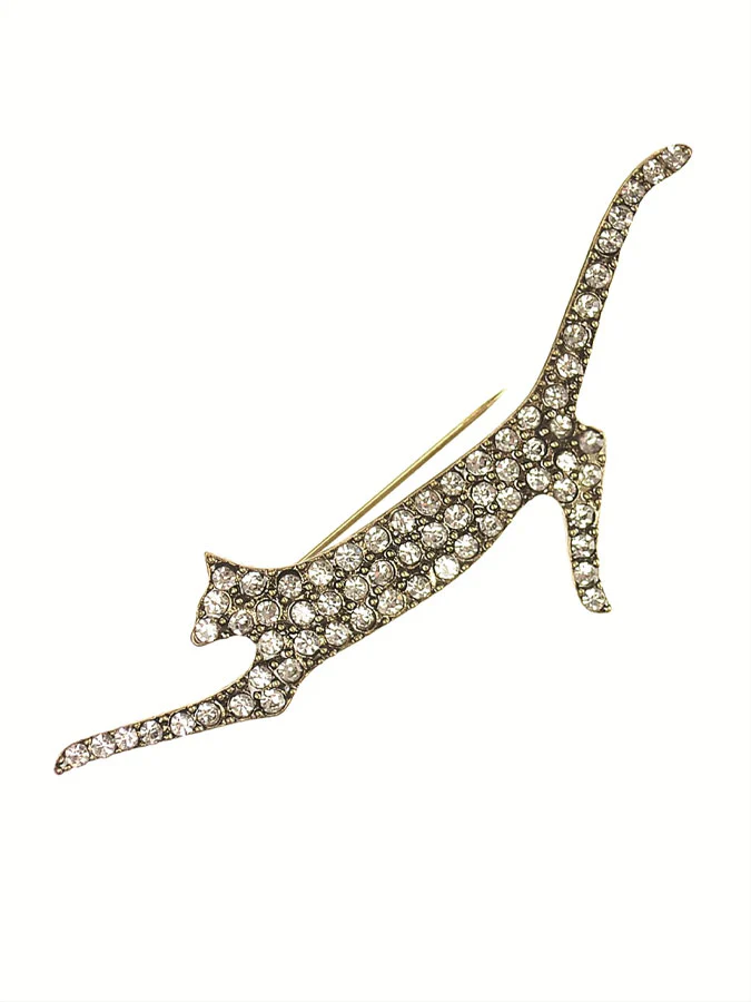 Feline Silhouette Stretch Pin