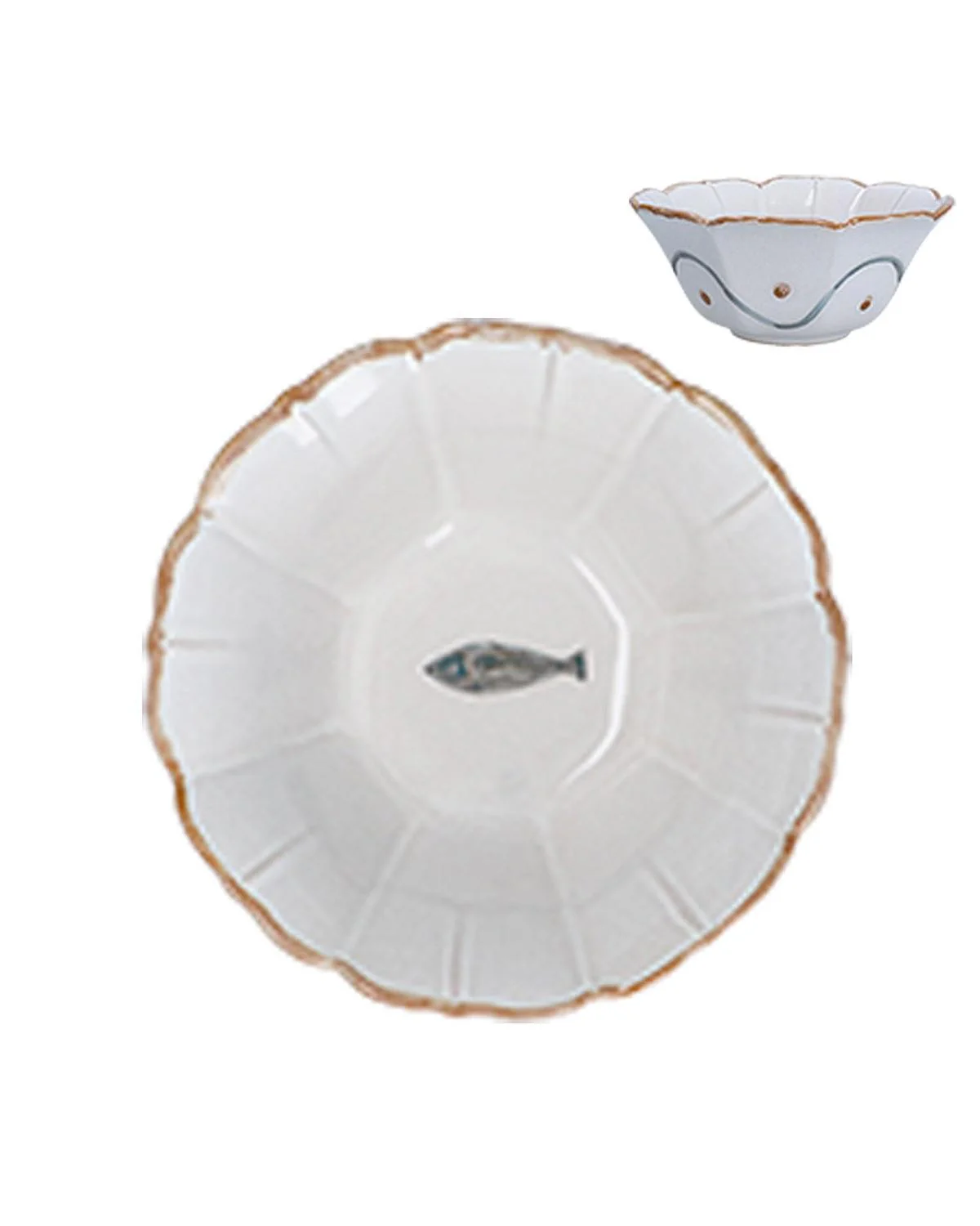 Fish Fluted Stoneware Bowl