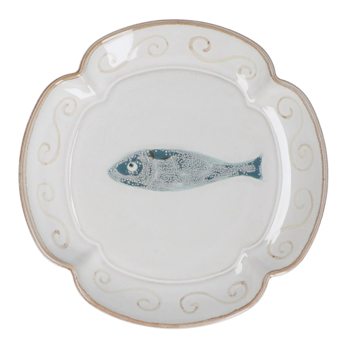 Fish Fluted Stoneware Plate