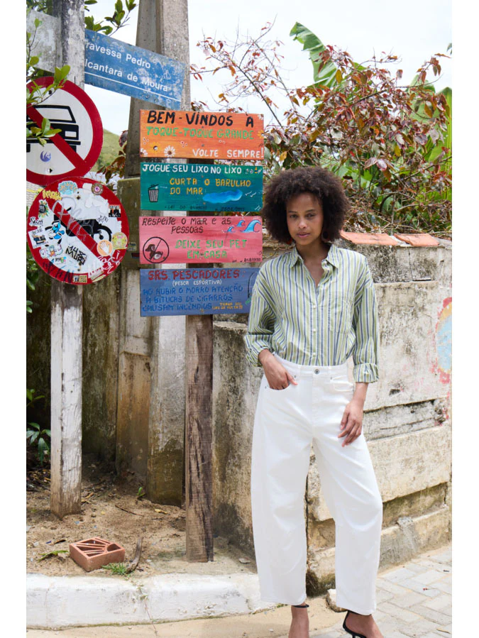 Fluca Shirt - Green Stripe - Image 10