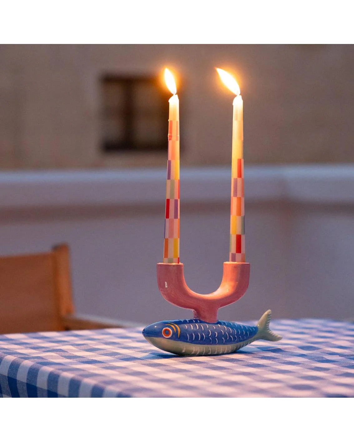 Hand-Painted Fish Ceramic Candle Holder - Image 4