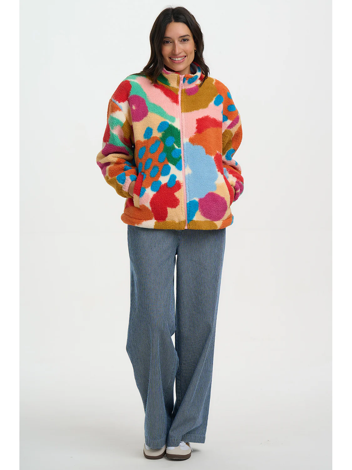 Hartley Zip Up Fleece - Off White/Multi - Image 4