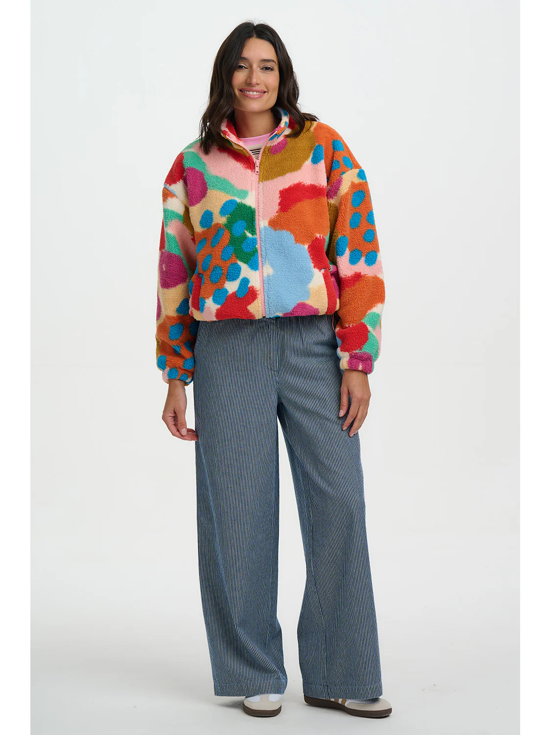 Hartley Zip Up Fleece - Off White/Multi - Image 6