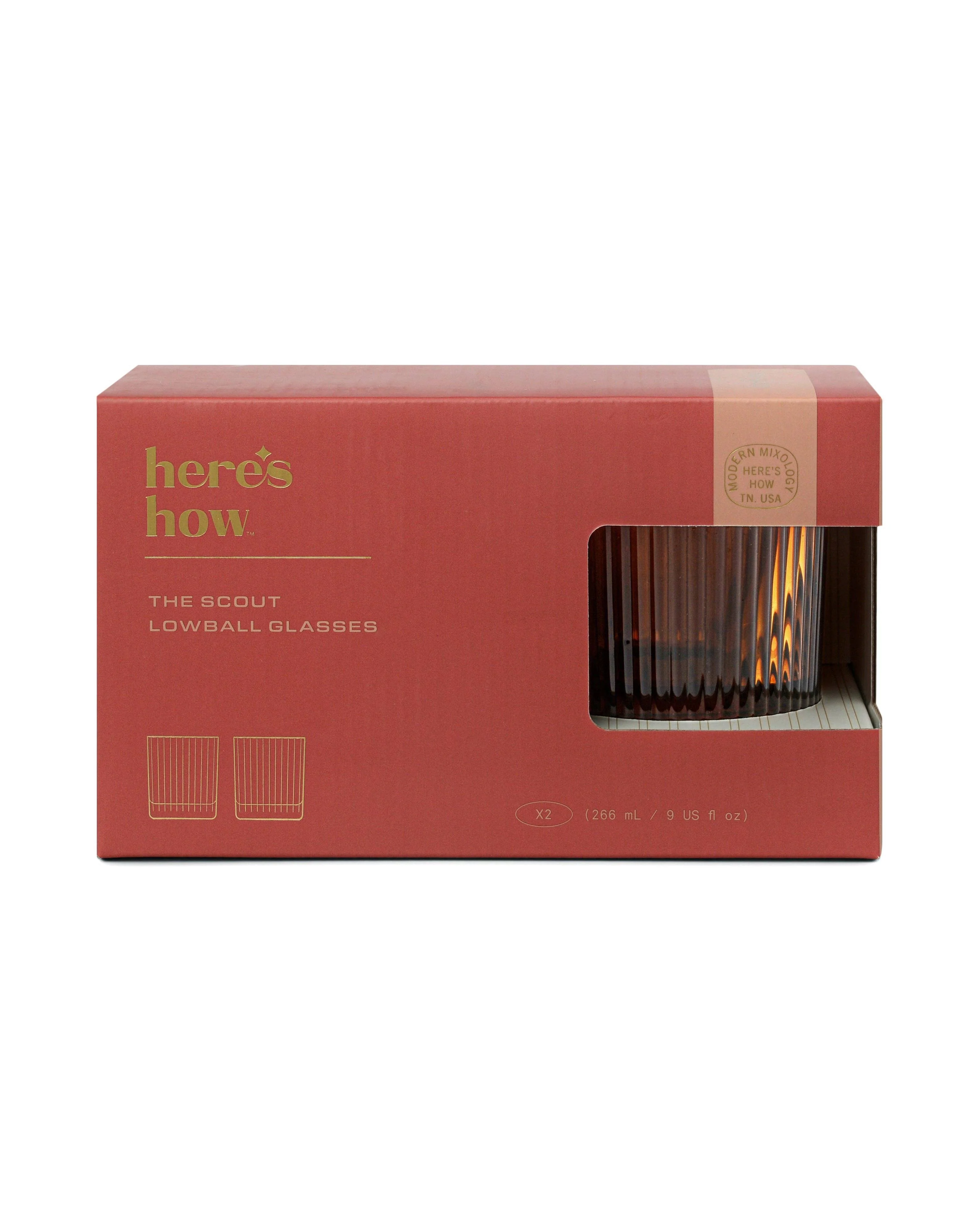 Here's How The Scout Lowball Glass - Set of 2 Amber - Image 3
