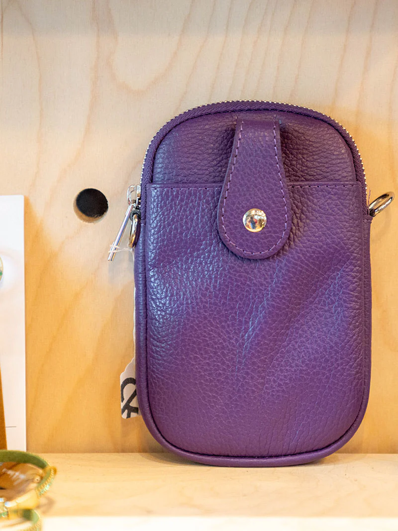 Leather Front Pocket Crossbody Bag Various Colours - Image 7