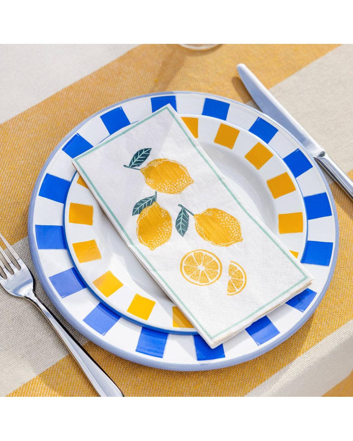 Lemon Long Lunch Paper Napkins - Image 2