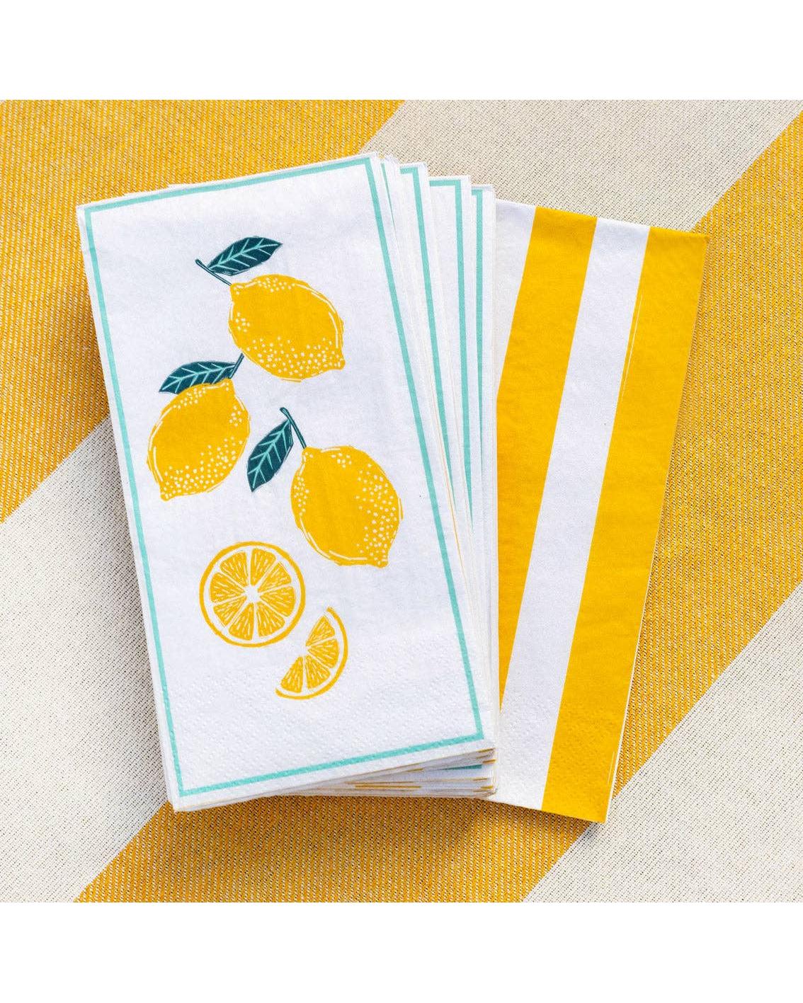 Lemon Long Lunch Paper Napkins - Image 3
