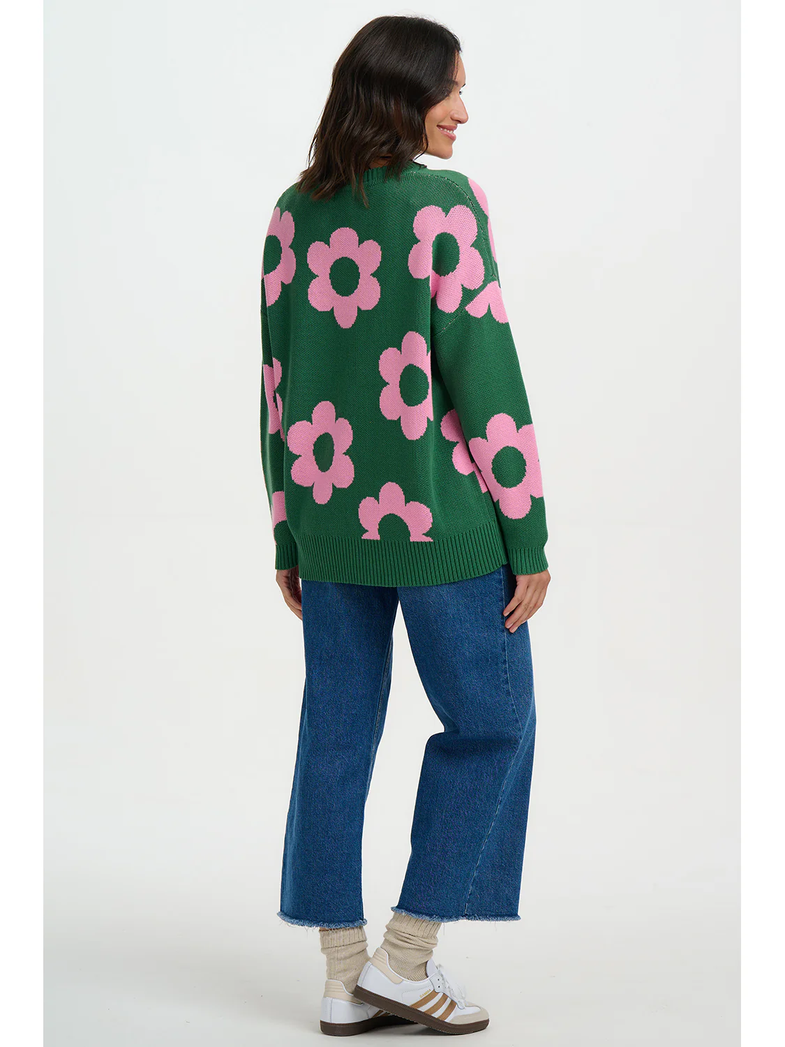 Leona Jumper - Green/Pink Fresh Flowers - Image 4