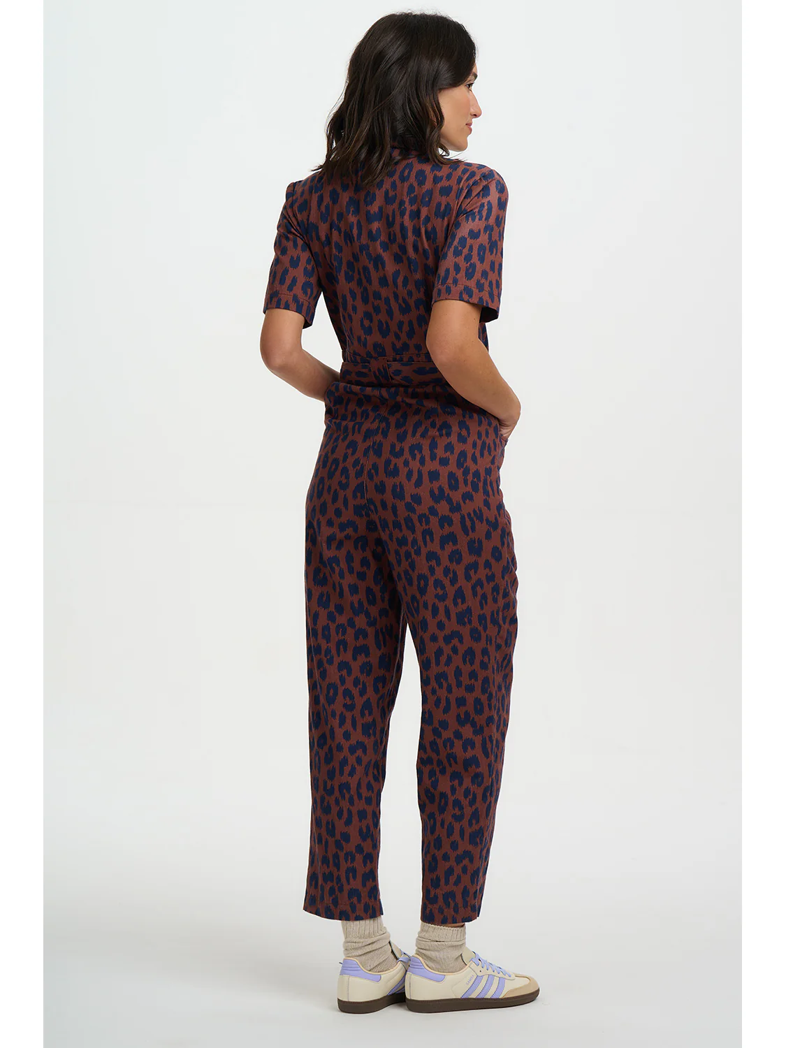 Meredith Boilersuit - Rust/Navy, Ikat Leopard - Image 5