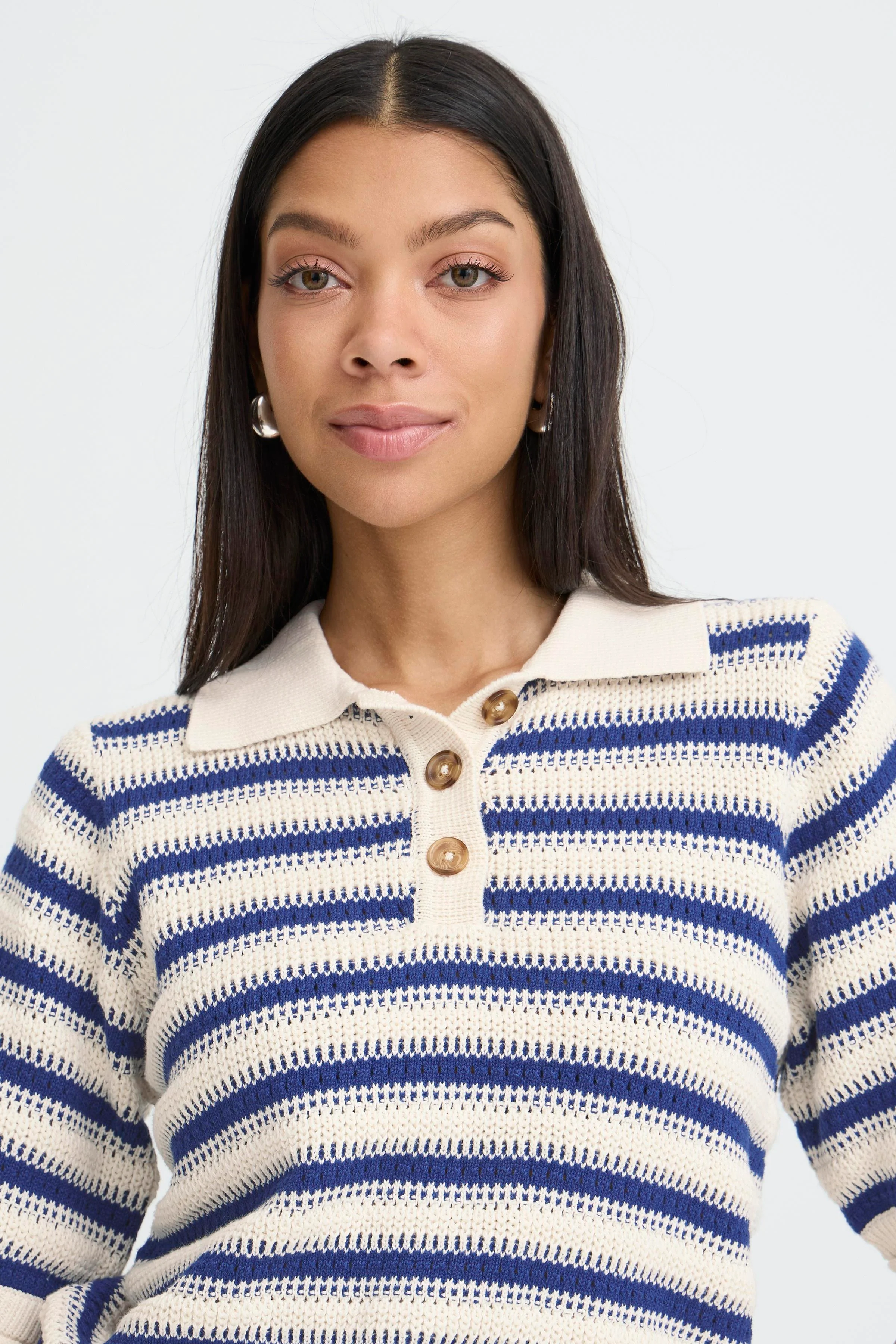 Mikala Polo Jumper Blue Stripe - Image 5
