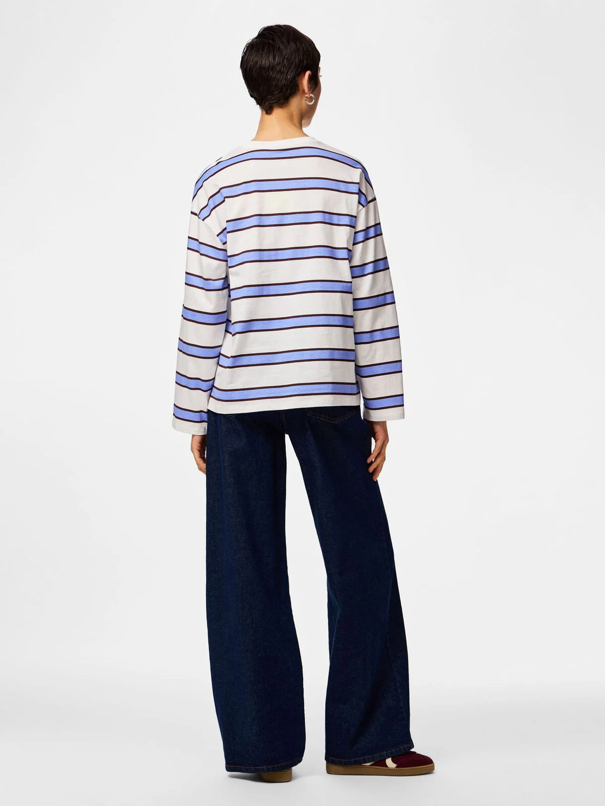 Mila Tee Long Sleeve Hydrangea Stripe - Image 4