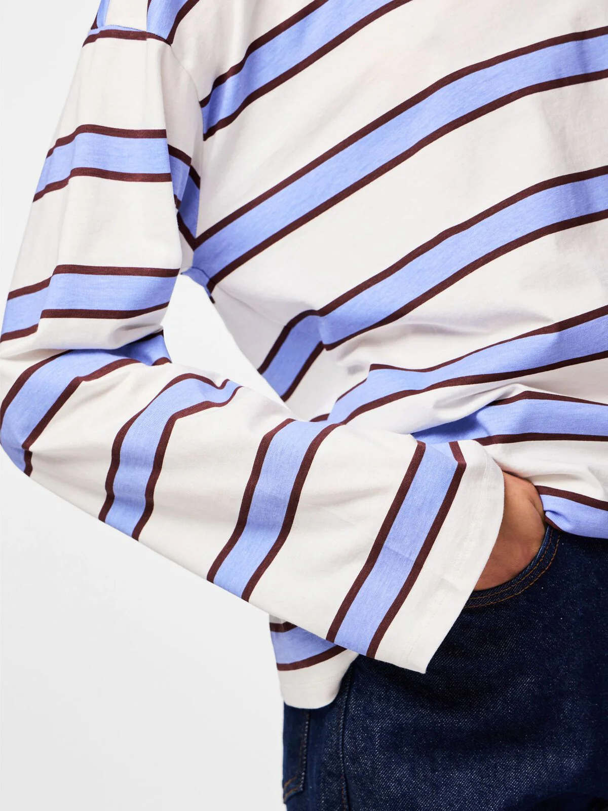 Mila Tee Long Sleeve Hydrangea Stripe - Image 5
