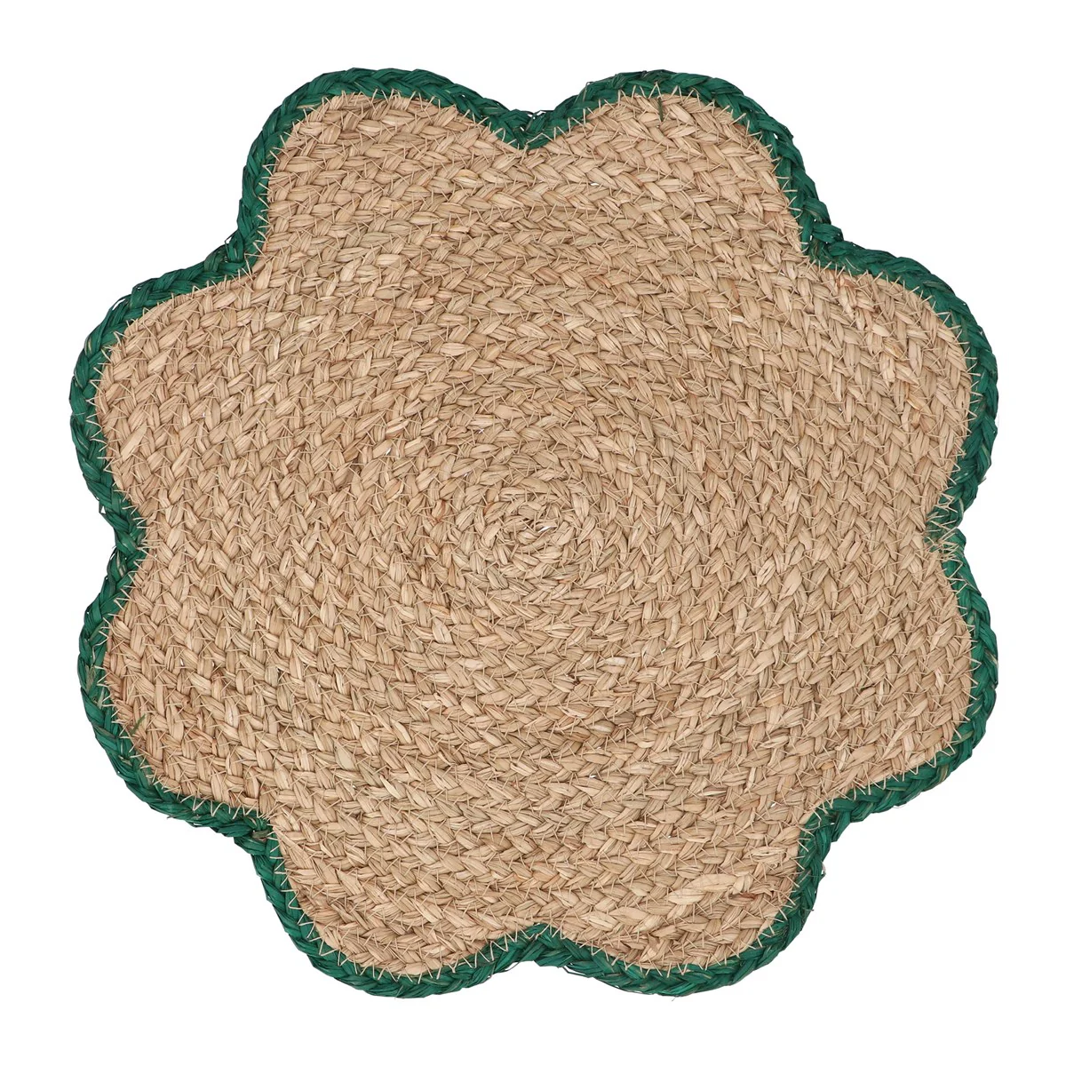 Natural Green Edge Seagrass Flower Shape Placemat