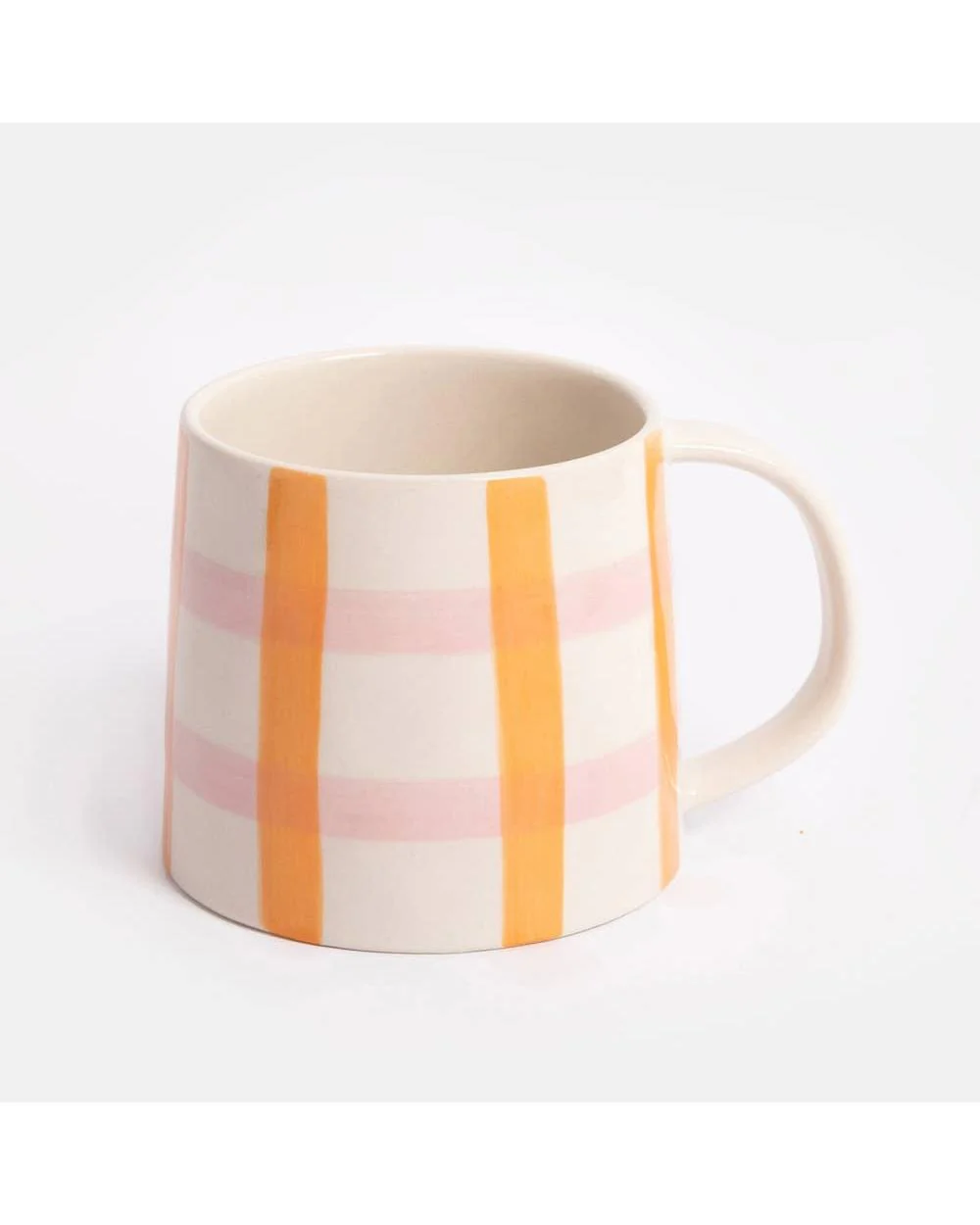Orange/Pink Check Large Mug