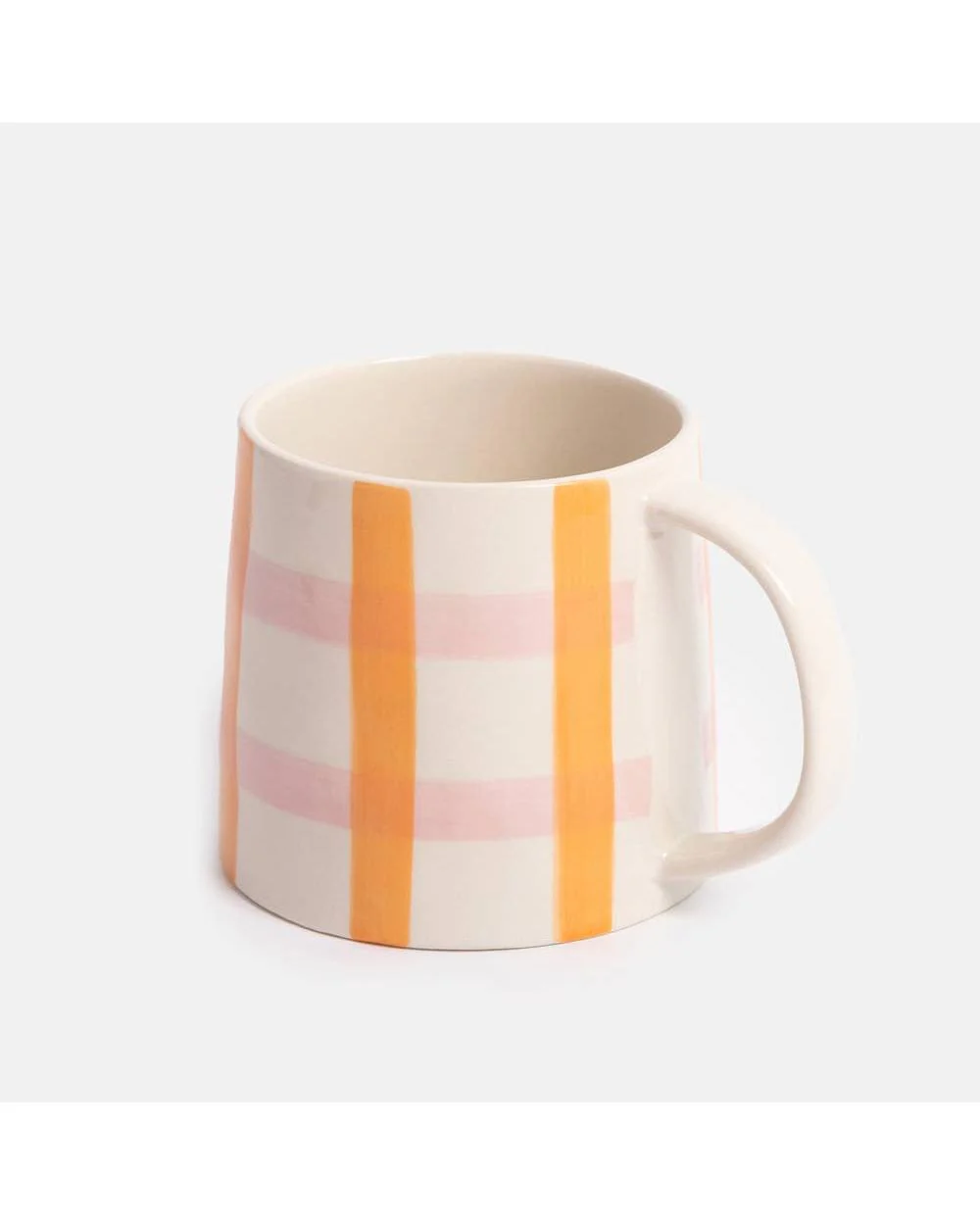Orange/Pink Check Large Mug - Image 2