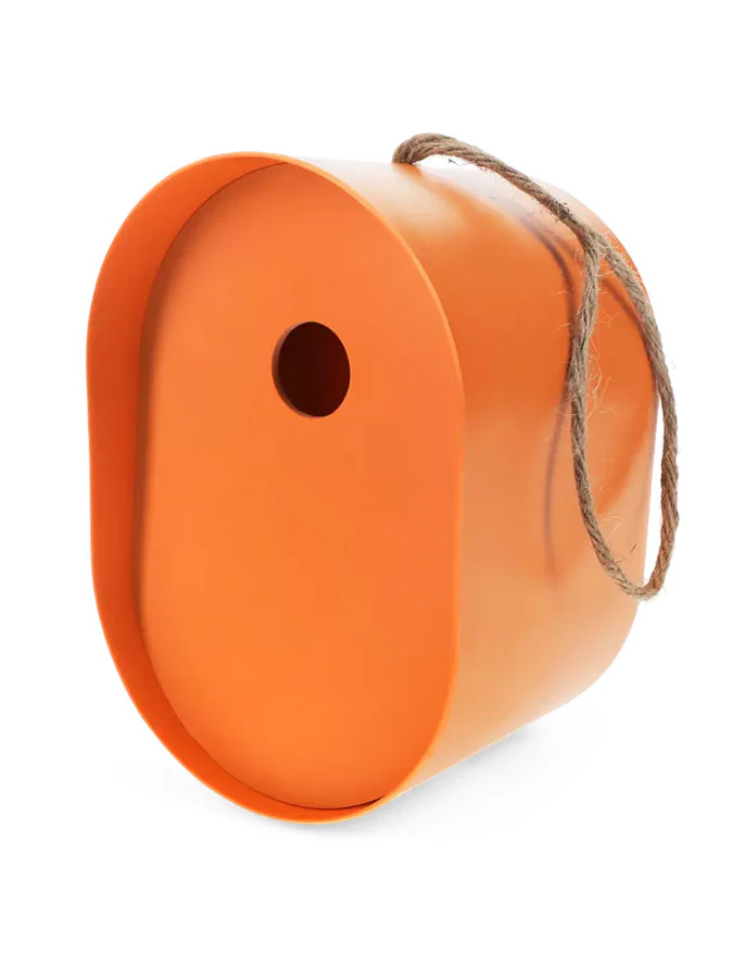 Oval Bamboo Birdhouse Orange