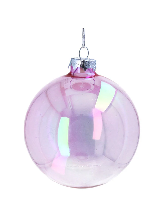 Pink Clear Glass Ball