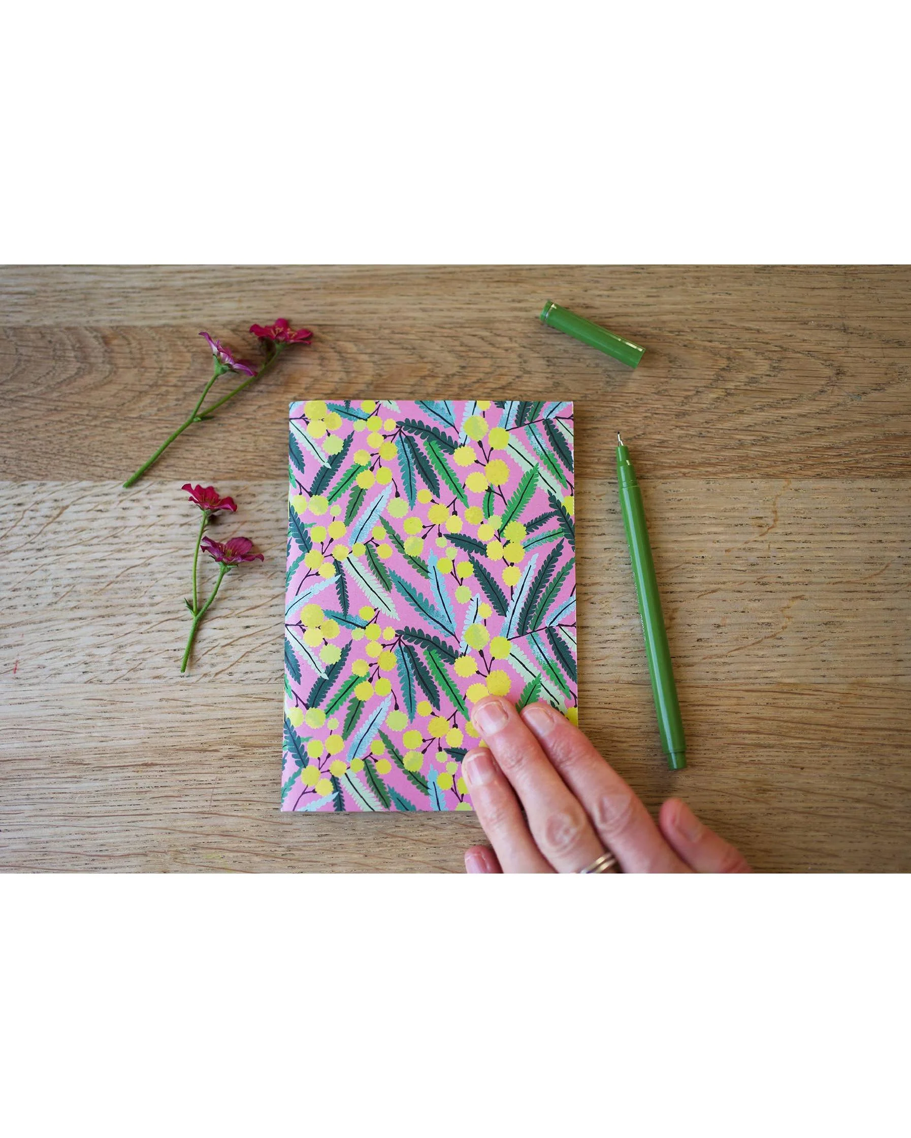 Pink Mimosa A6 Notebook - Image 3