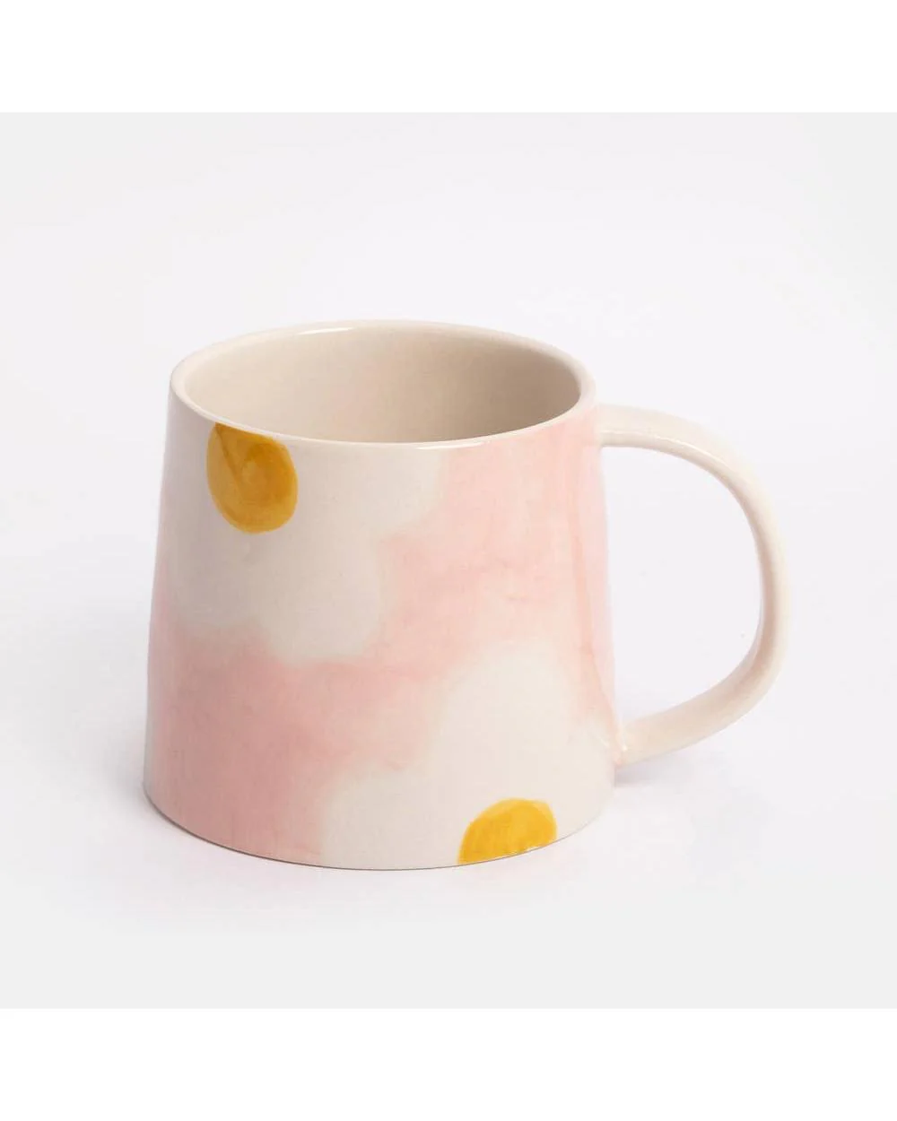 Pink/Mustard Flower Large Mug