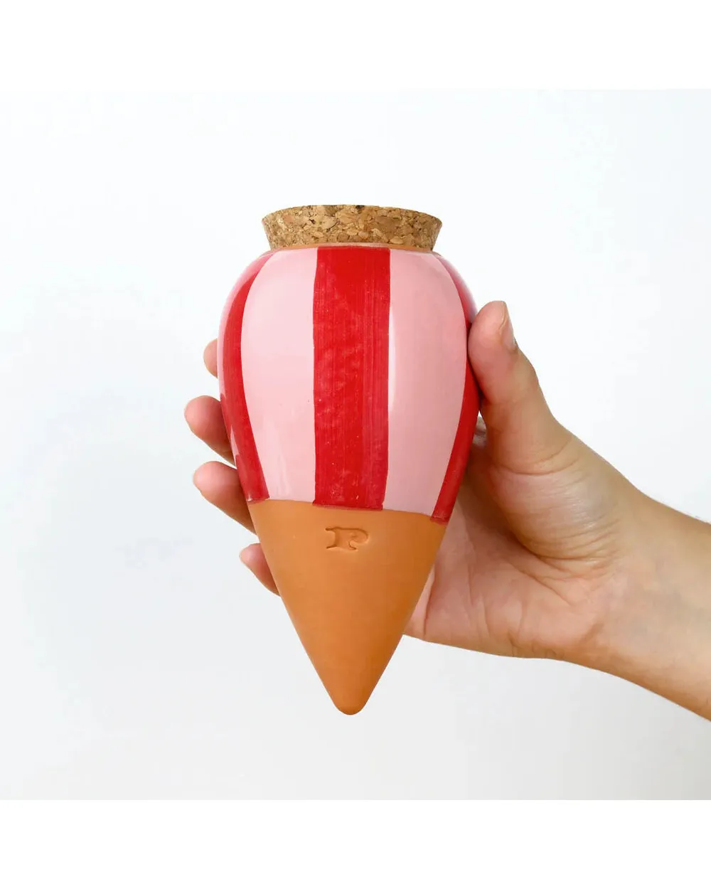 Pink & Red Stripes Olla Watering System