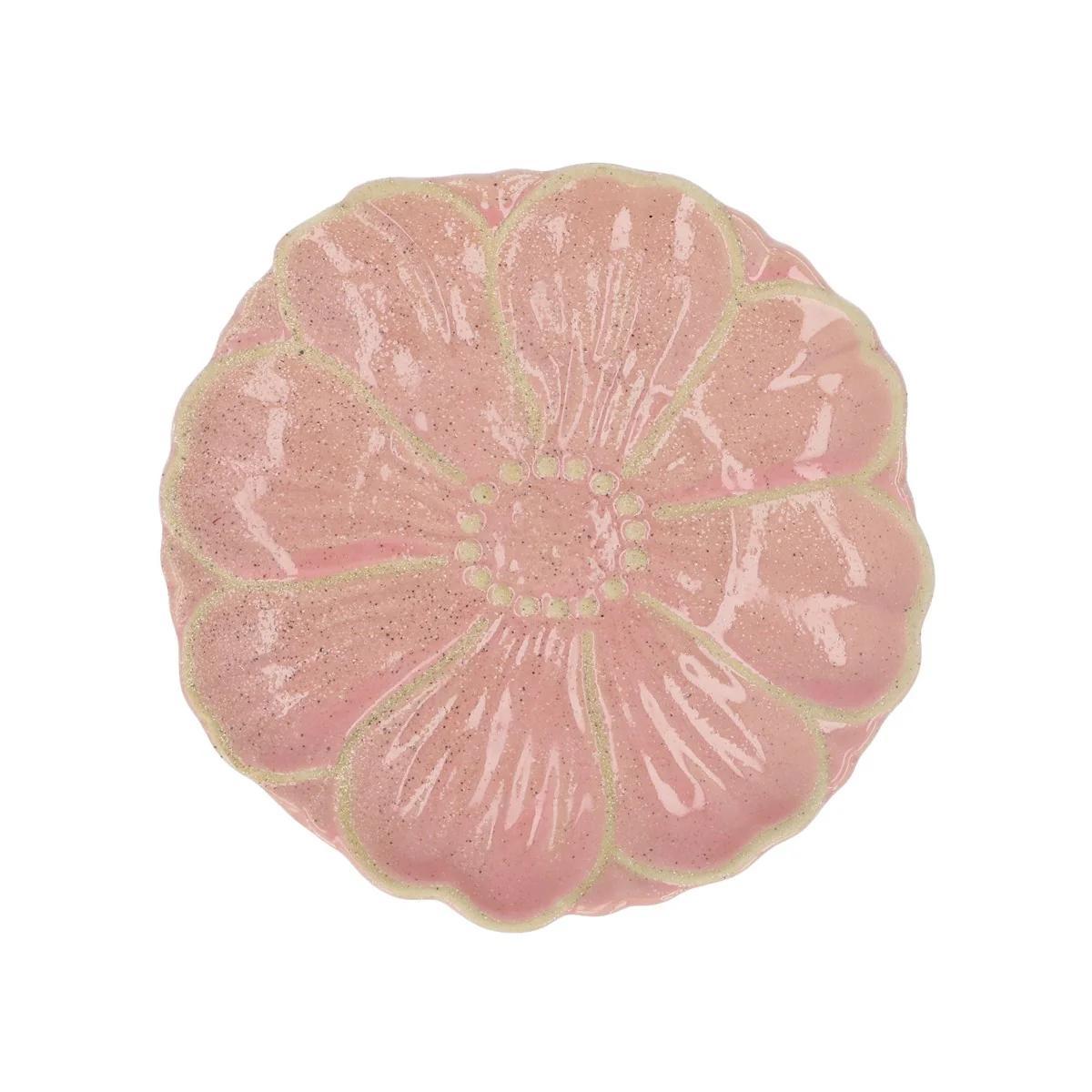 Pink Stoneware Flower Plate