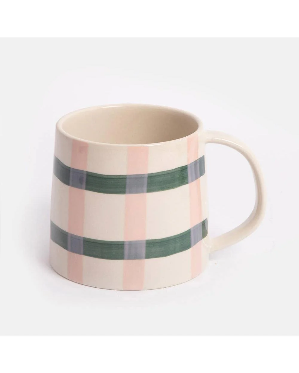 Pink/Teal Check Large Mug