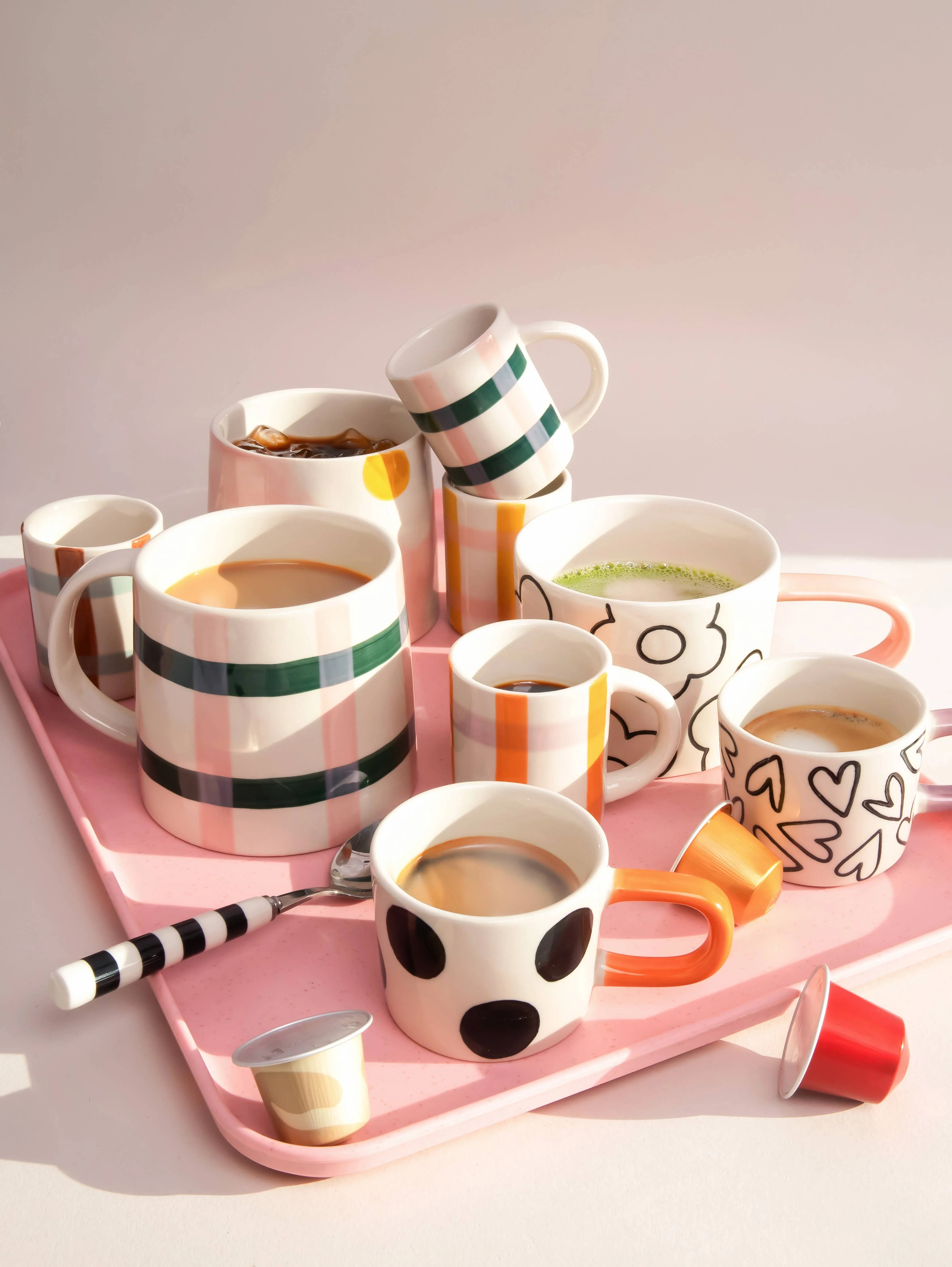Pink/Teal Check Large Mug - Image 3