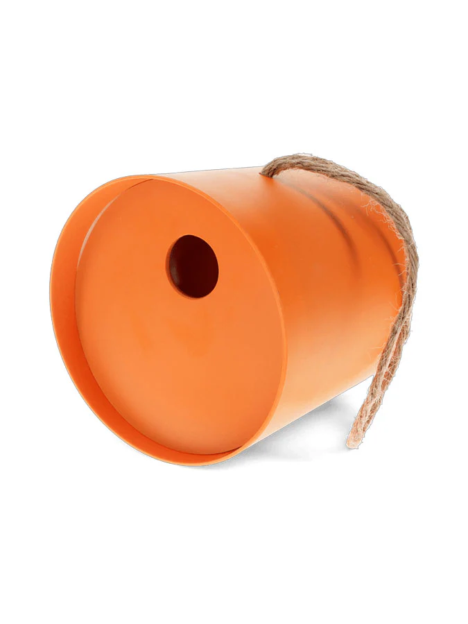 Round Bamboo Fibre Birdhouse - Orange
