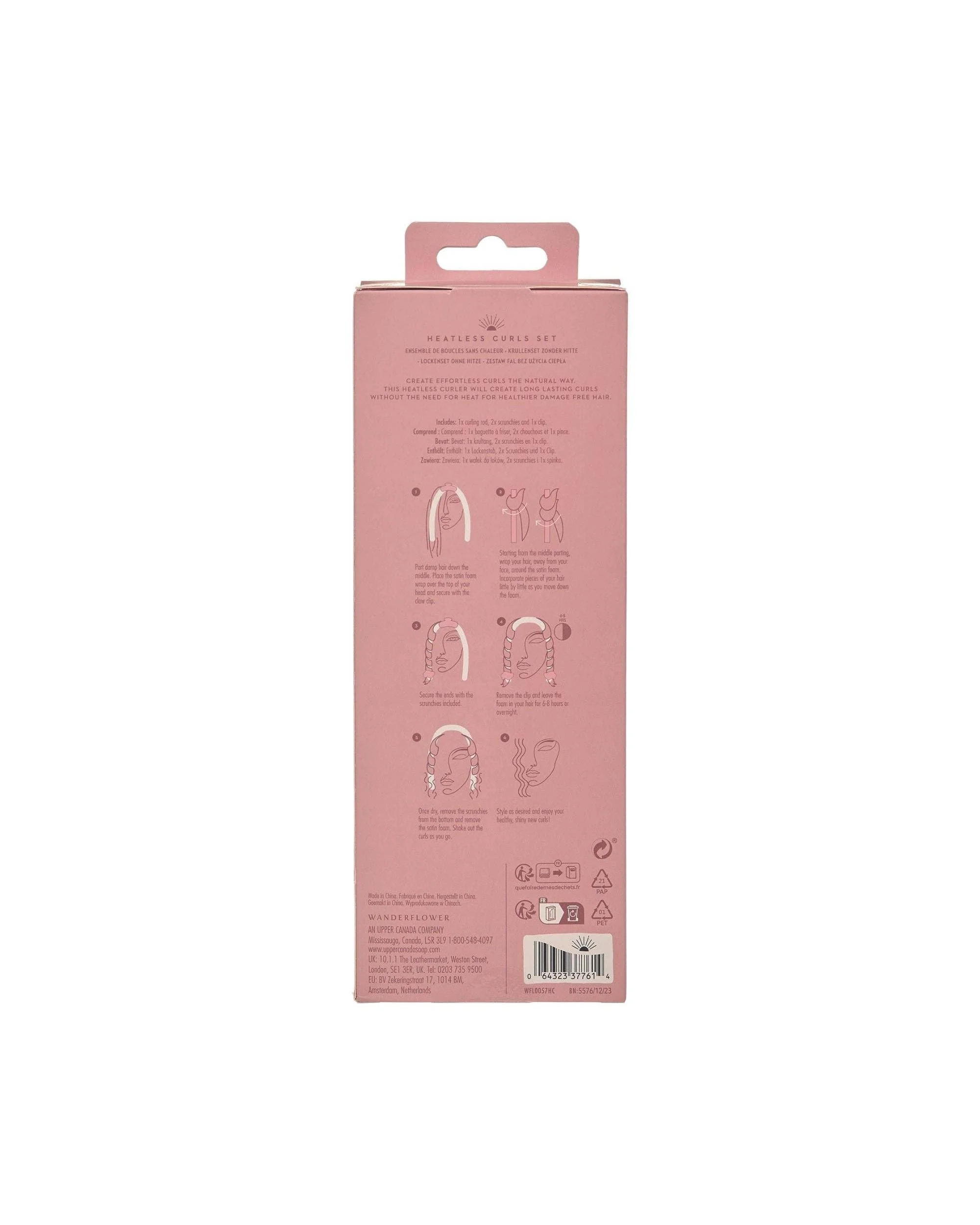 Satin Heatless Curls Set with Clip - Dusty Rose - Image 6